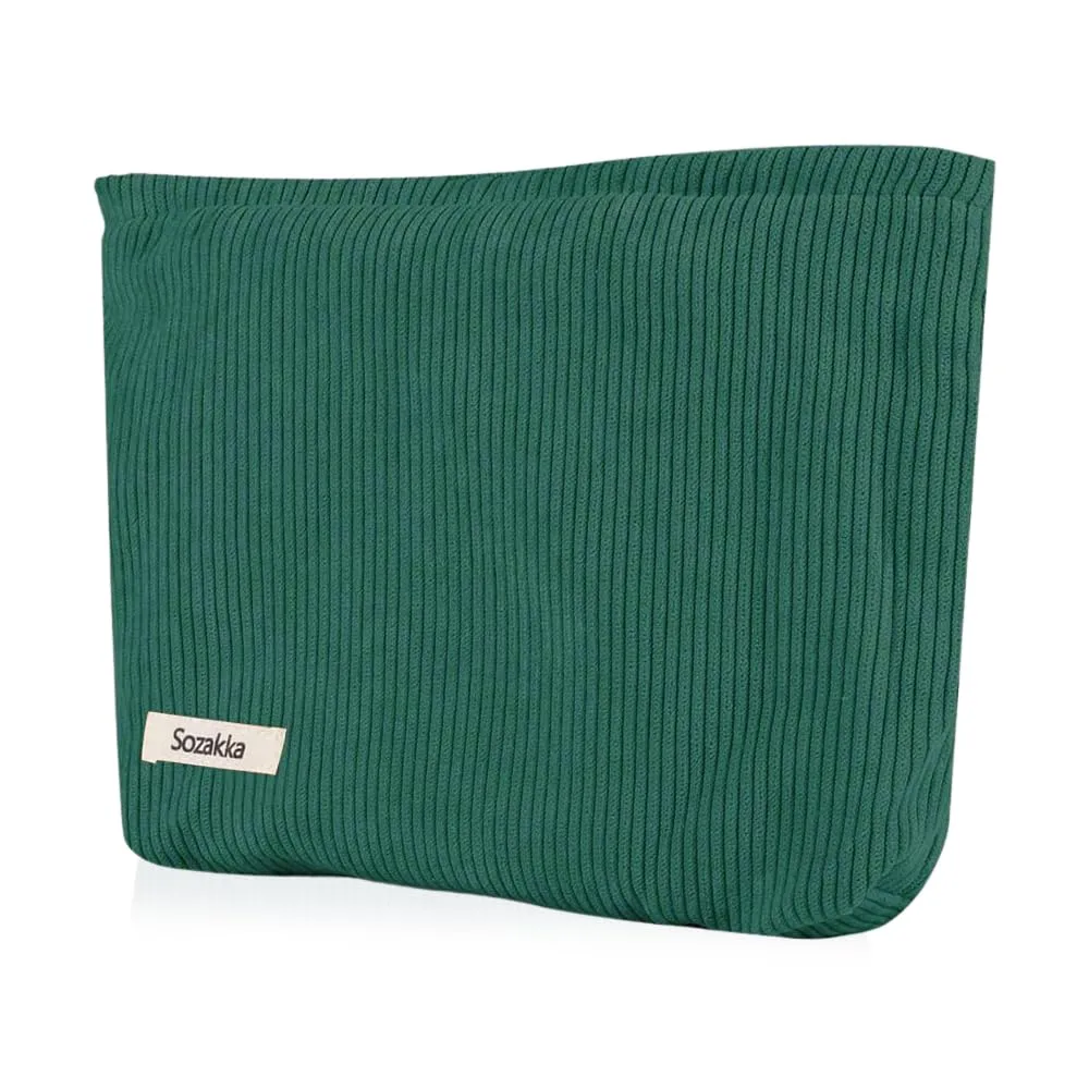 HMCEY Pochette in Tela per Cosmetici e Trucchi con Cerniera, Verde Scuro - immagine 1