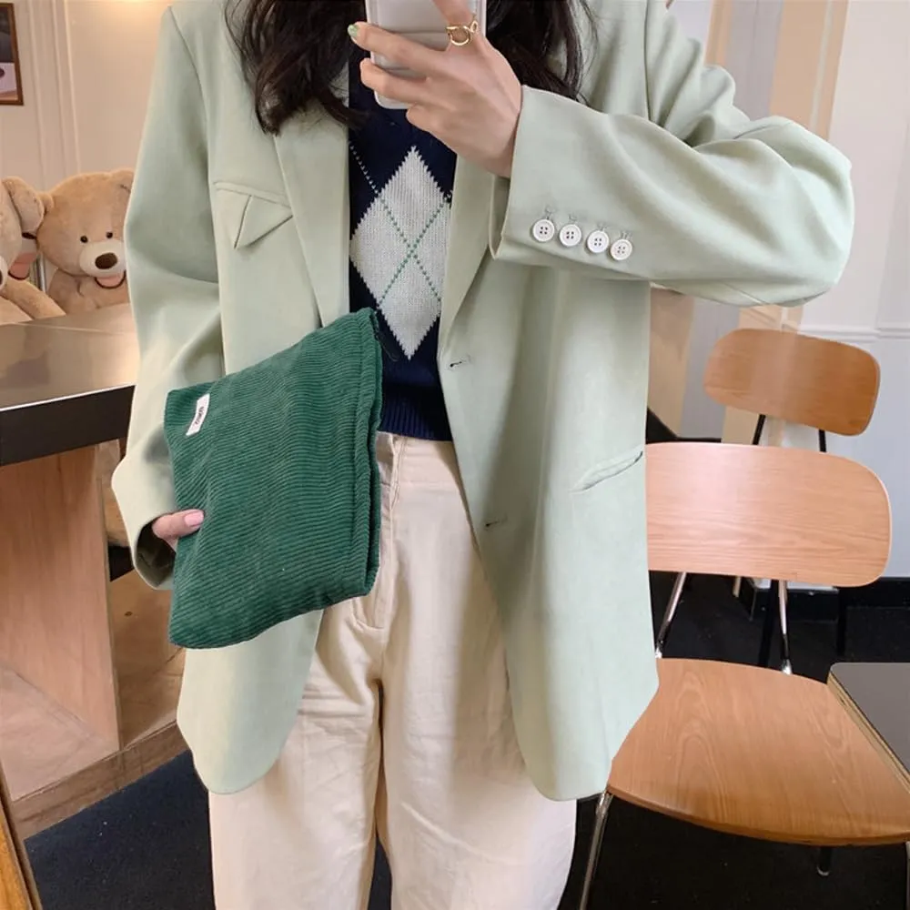 HMCEY Pochette in Tela per Cosmetici e Trucchi con Cerniera, Verde Scuro - immagine 7