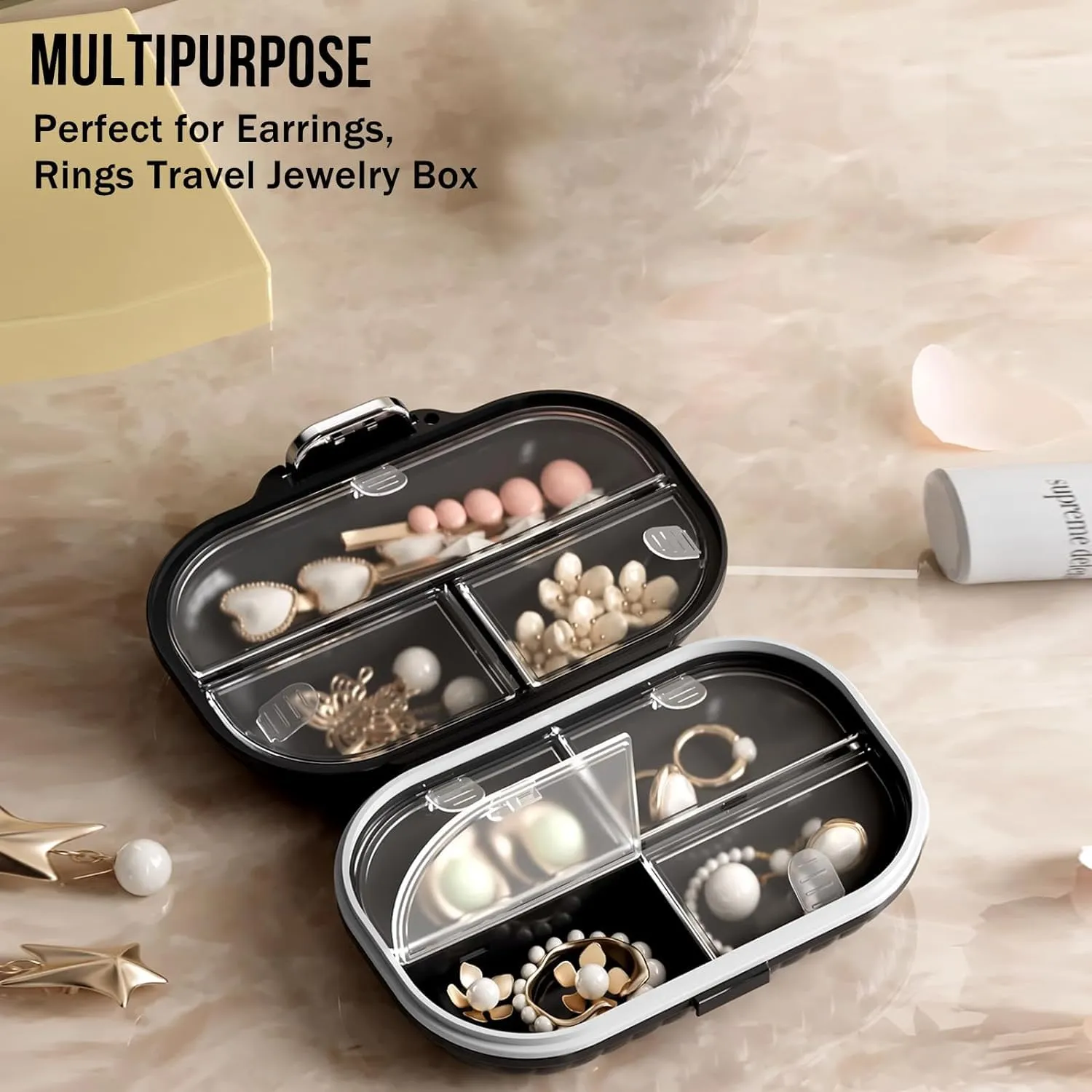 Ptyism Portable Travel Pill Organizer, 7 Compartments - immagine 4