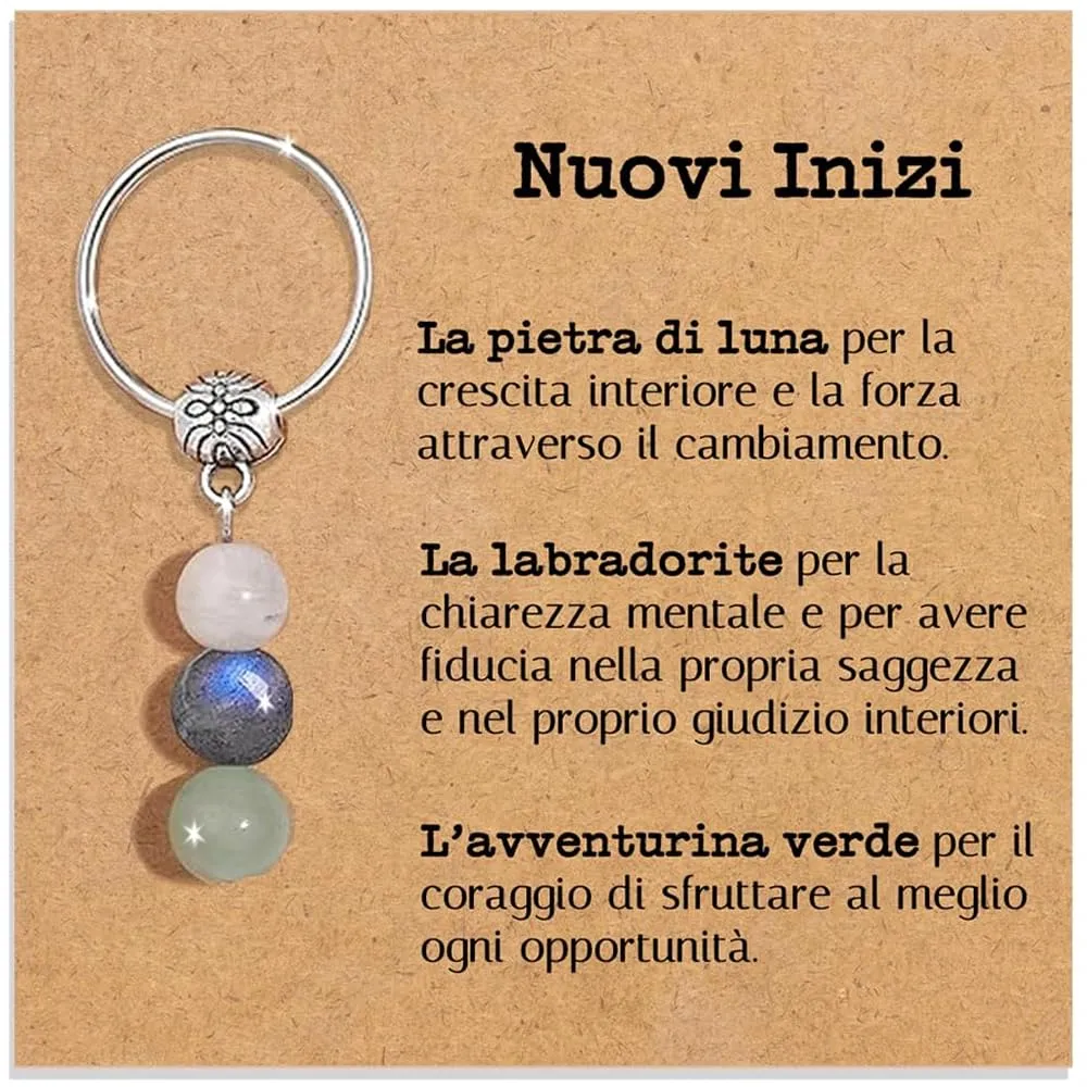Vulfire Portachiavi con cristalli naturali, Nuovi Inizi - immagine 1
