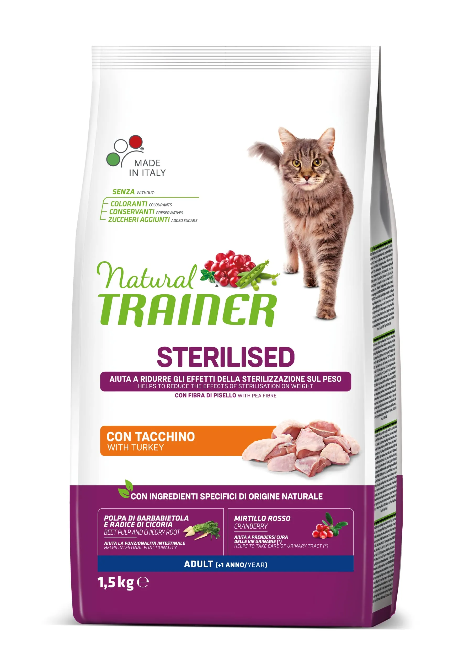 Trainer Cibo per Gatti Sterilizzati con Tacchino, 1.5 kg - immagine 3
