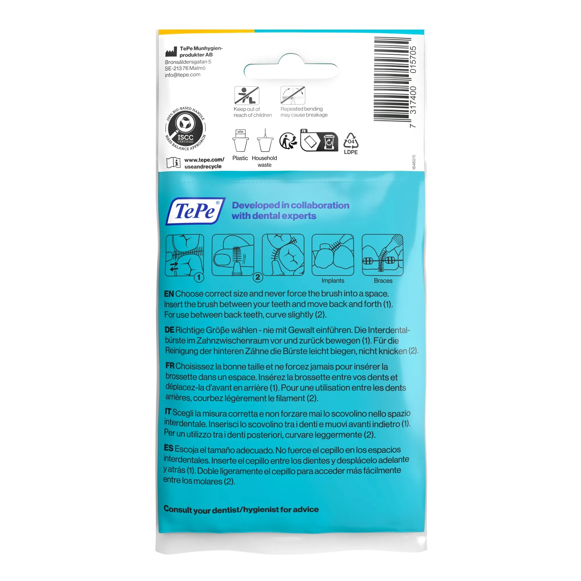 TePe Original Scovolini Interdentali Giallo 0.7mm ISO 4, 8 pz - immagine 2