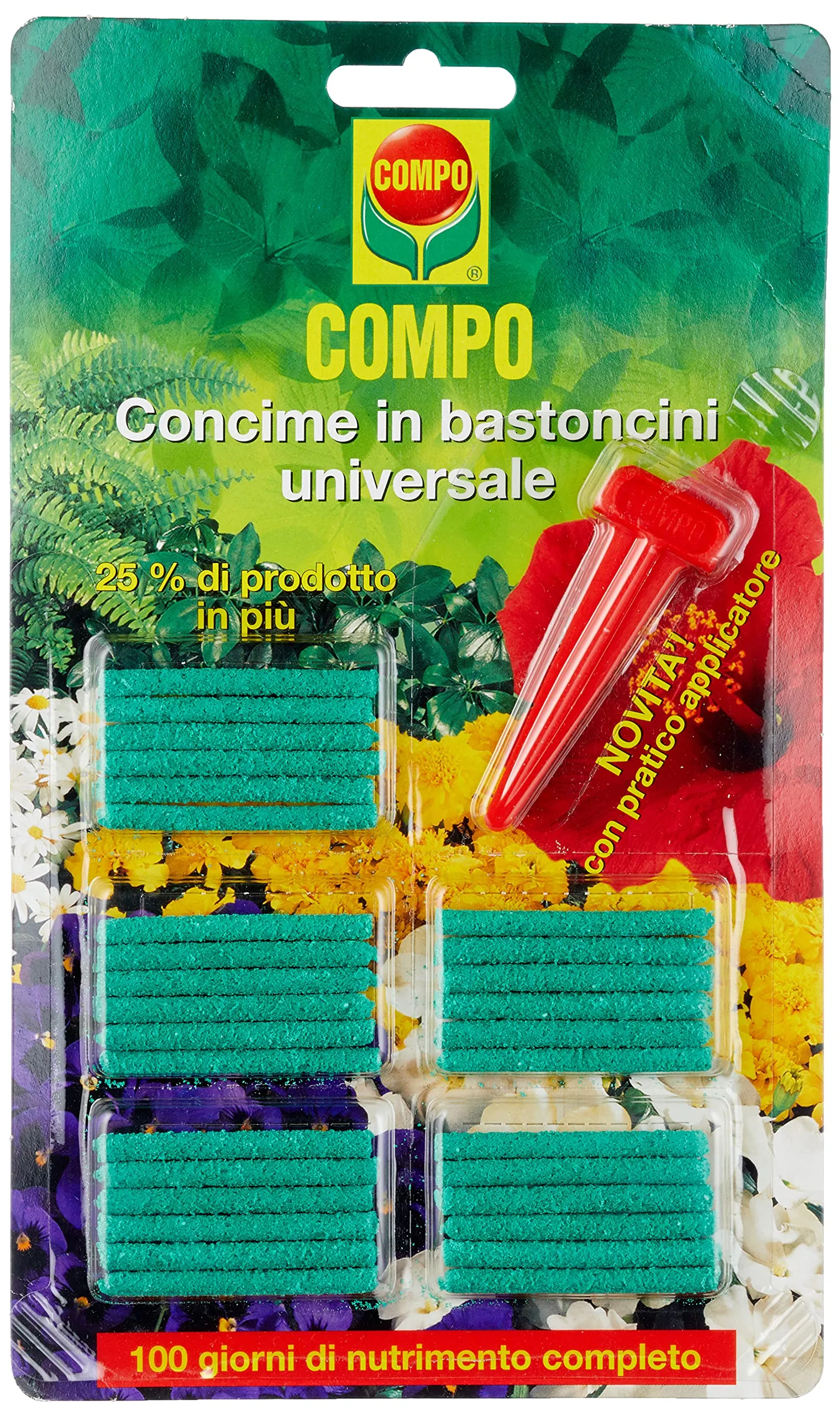 Compo Concime in Bastoncini Universale a Lenta Cessione per Piante in Vaso, 30 Bastoncini (27 g) - immagine 1