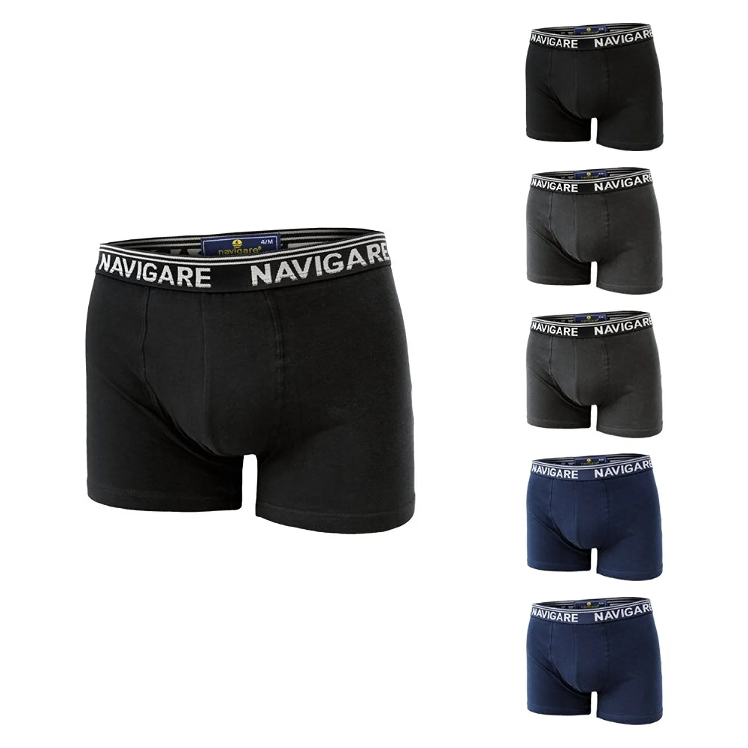 Navigare Boxer Uomo Cotone Elasticizzato Art. 573/E Nero/Blu/Grigio XL - immagine 1