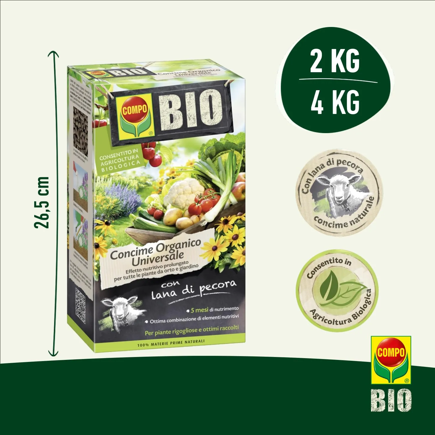 Compo Bio Concime Universale Organico per Piante da Orto e Giardino, 2kg - immagine 4