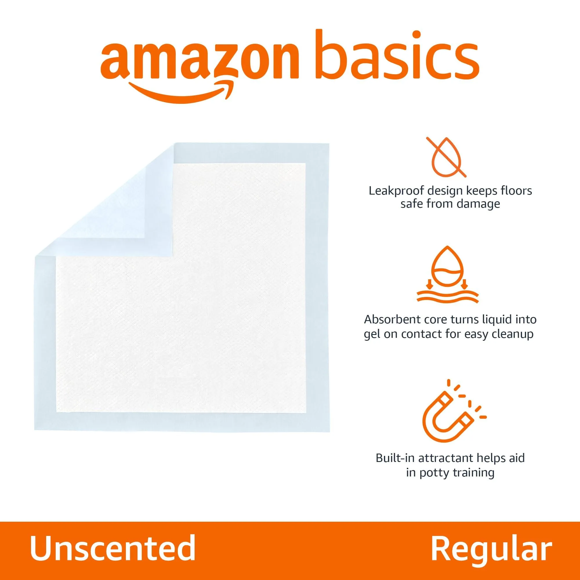 Amazon Basics Tappetini per addestramento cani e cuccioli, 5 strati, dimensione standard, confezione da 50, Blu - immagine 2