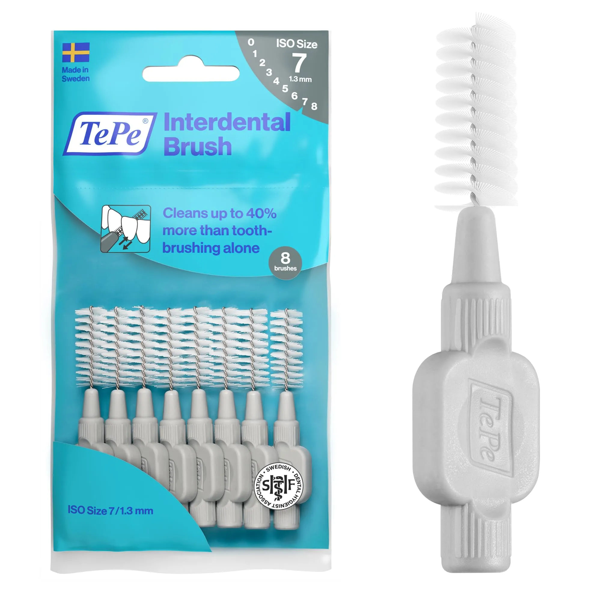TePe Original Scovolini Interdentali, Grigio, 1.3mm ISO 7, 8 pz - immagine 1