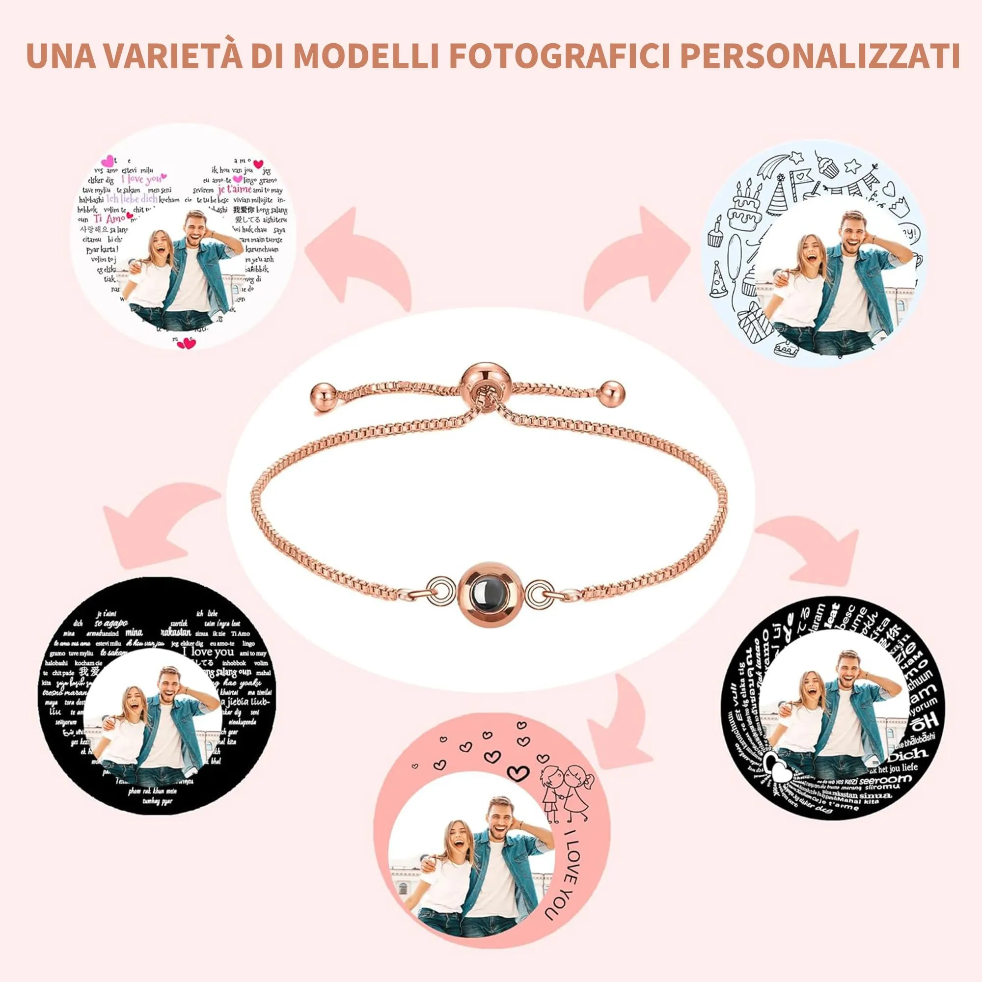 Easycosy Bracciale con Foto Personalizzata per Donna - immagine 5