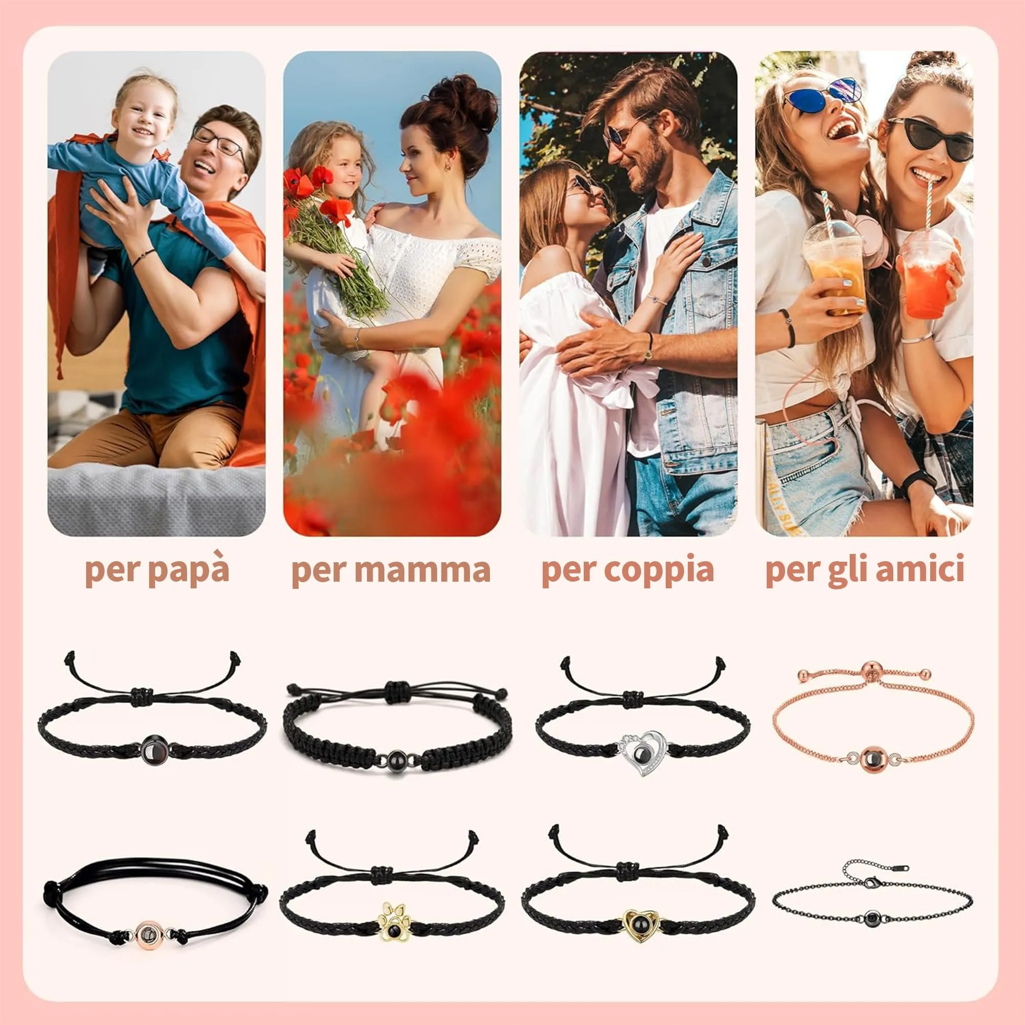 Easycosy Bracciale con Foto Personalizzata per Donna - immagine 6