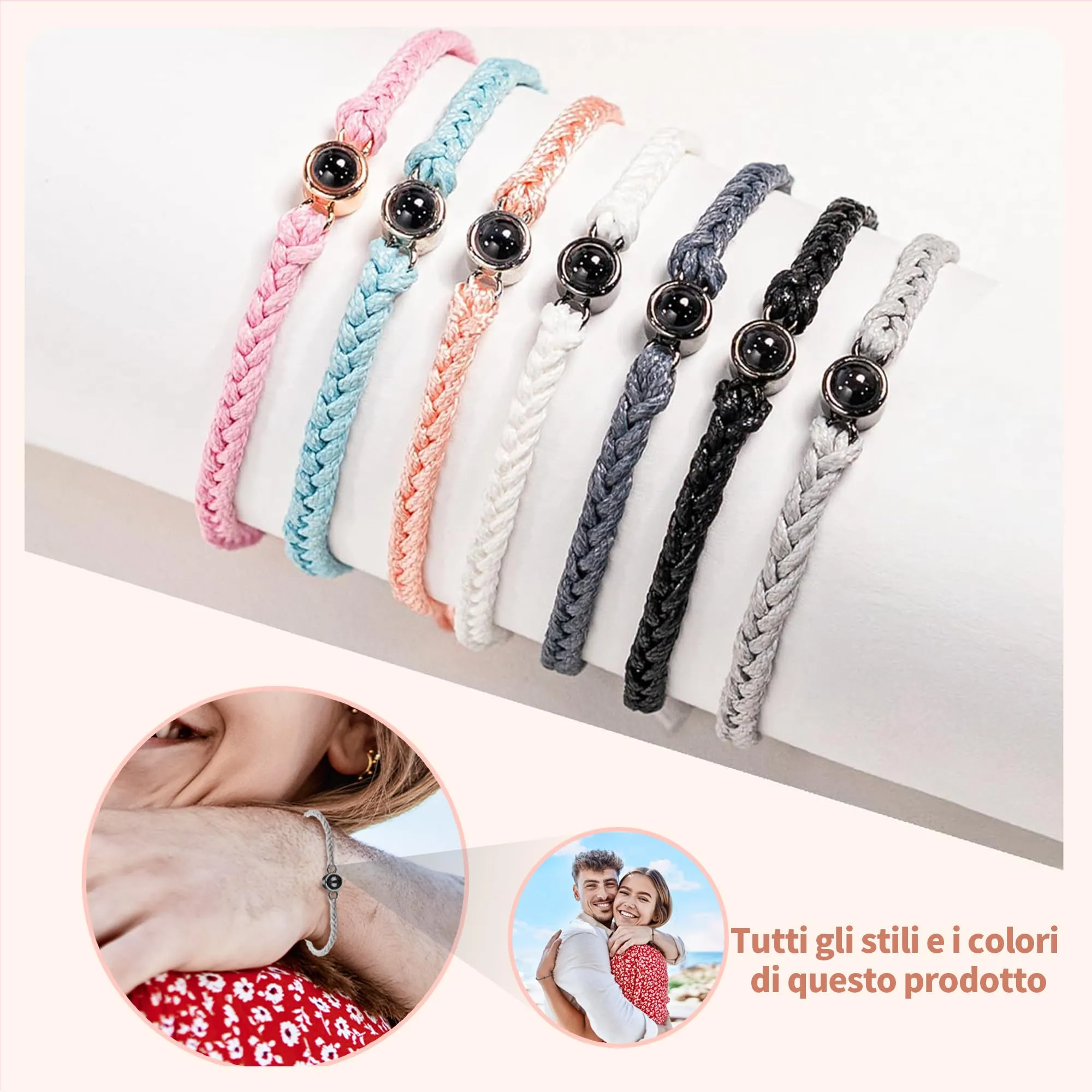 Easycosy Bracciale con Foto Personalizzata per Donna e Uomo - immagine 2