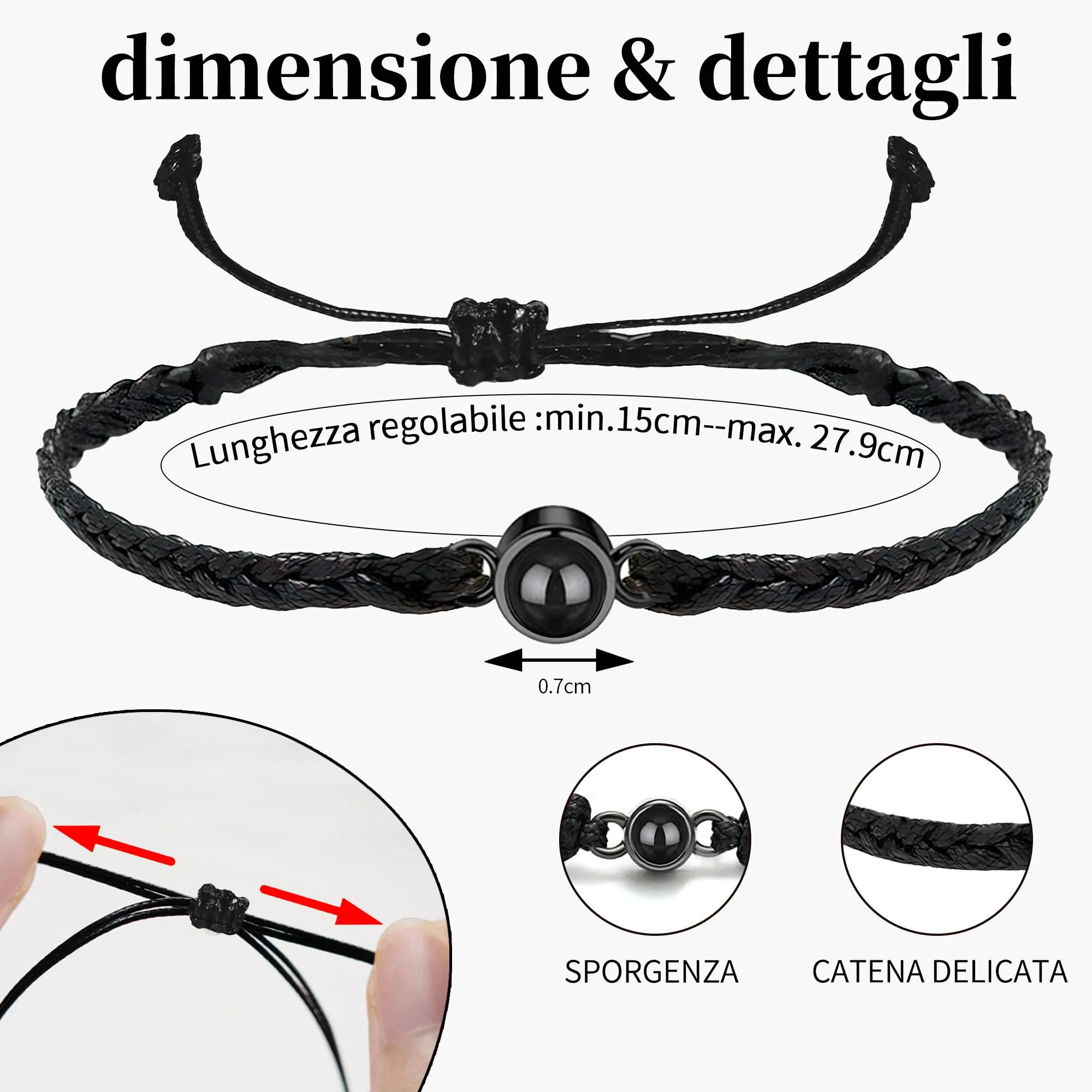 Easycosy Bracciale con Foto Personalizzata per Donna e Uomo - immagine 3