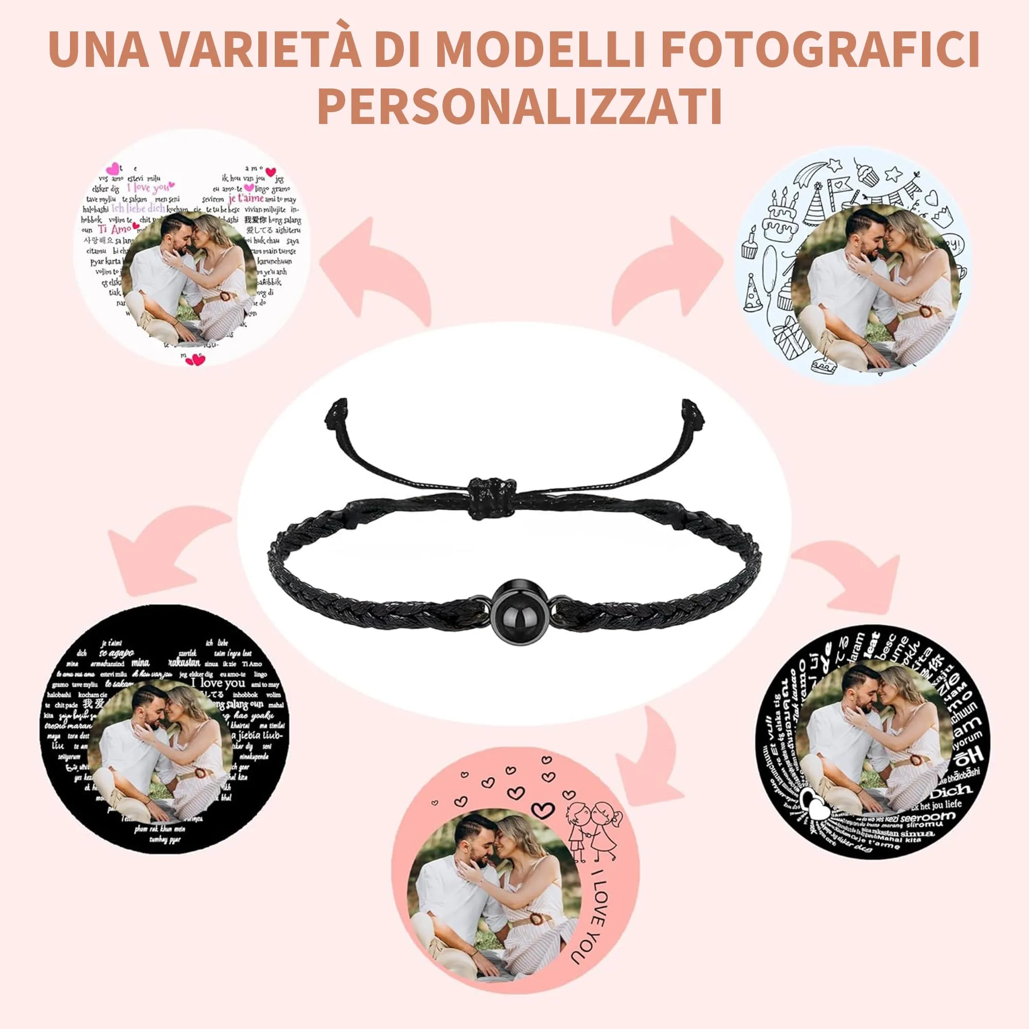 Easycosy Bracciale con Foto Personalizzata per Donna e Uomo - immagine 4
