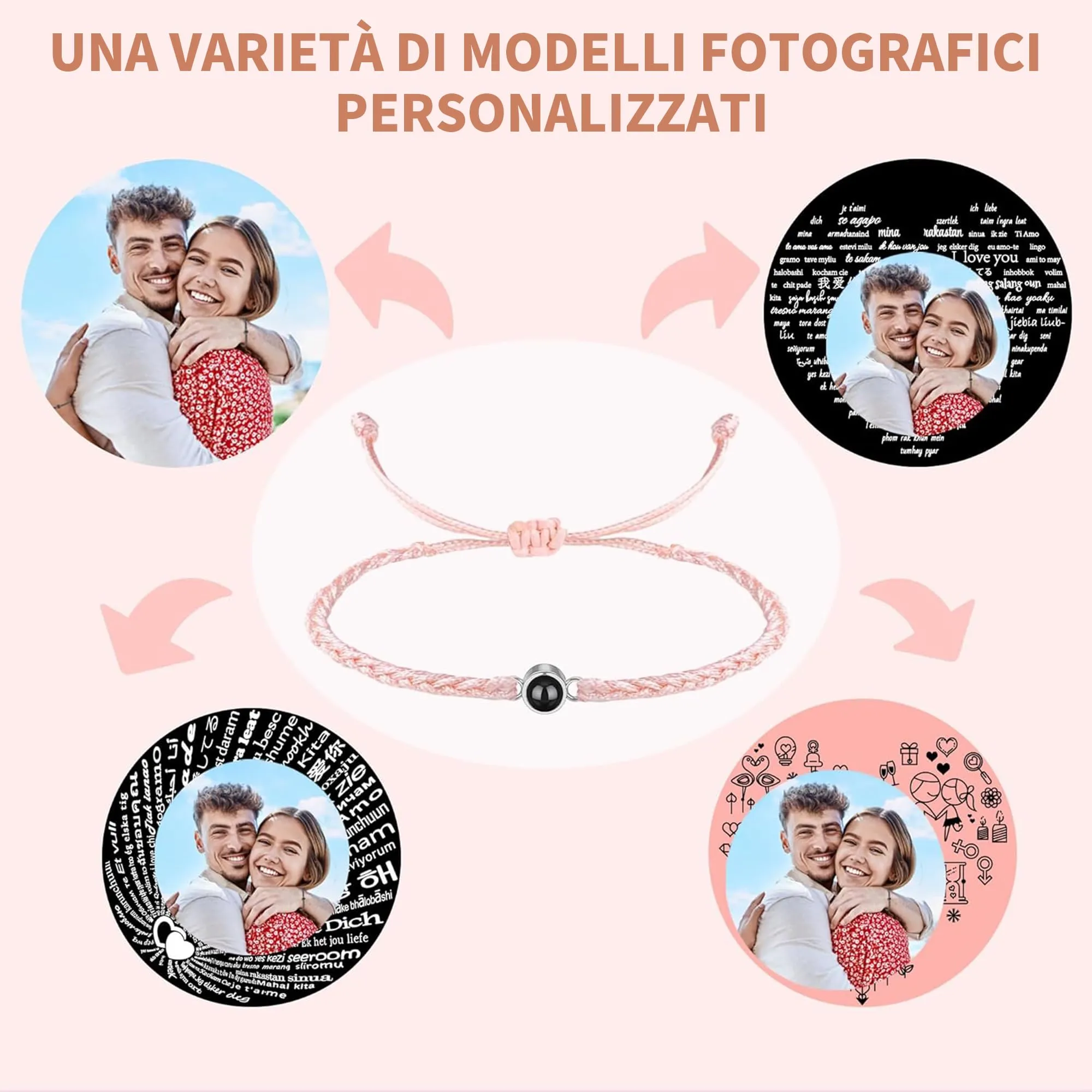 Easycosy Bracciale con Foto Personalizzata per Donna e Uomo - immagine 5