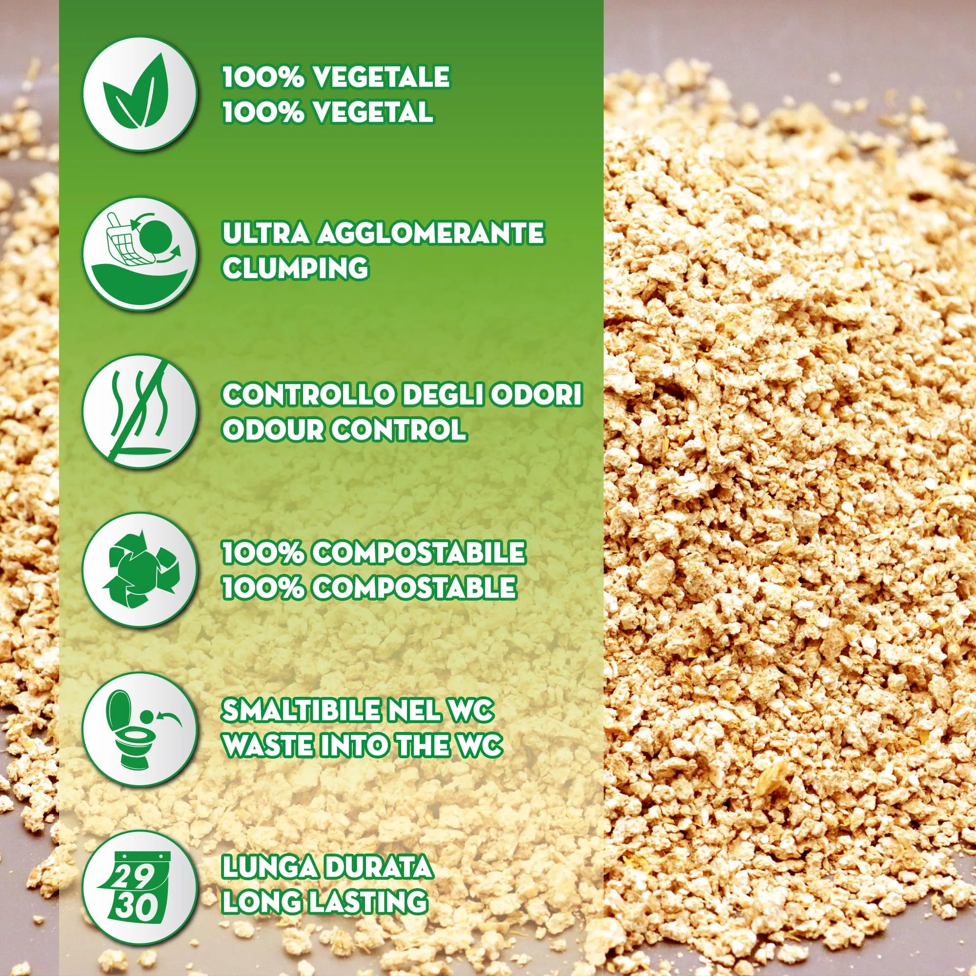 Croci Eco Clean Lettiera per Gatti Agglomerante, 20 L, Biodegradabile, Sabbia - immagine 2