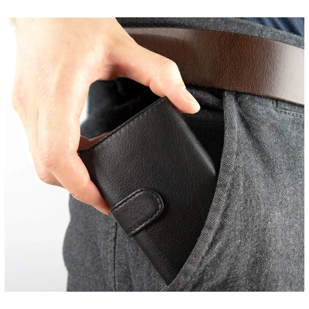 Fa.Volmer Porta carte pop-up in vera pelle, protezione RFID, VO24/31, Nero, 6 x 9,5 x 1,5cm - immagine 6