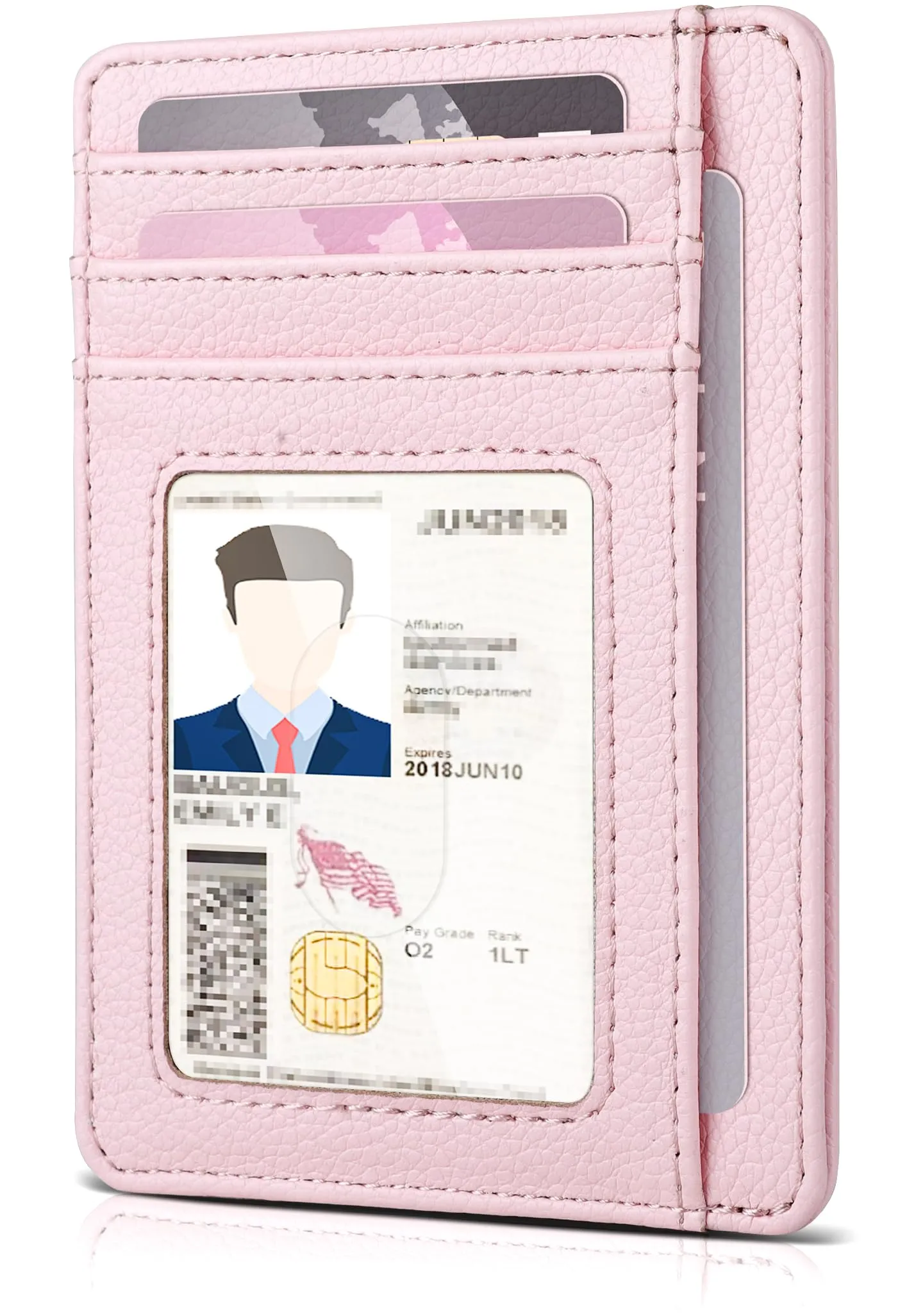 Teskyer Portafoglio Porta Carte di Credito Donna RFID, Design Minimalista, Rosa Chiaro - immagine 1