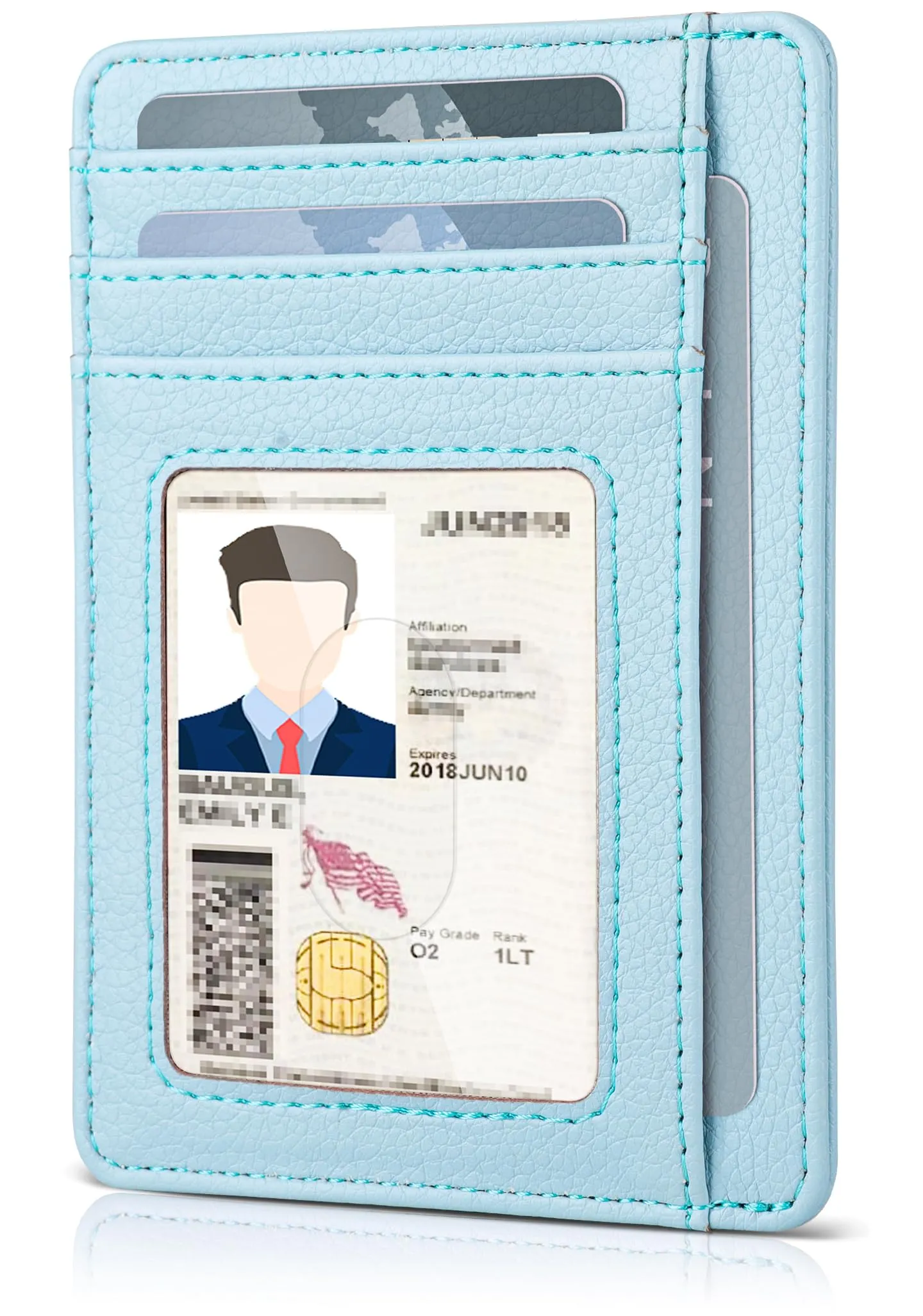 Teskyer Portafoglio Donna Piccolo Sottile con Protezione RFID, Blu Ghiacciaio - immagine 1