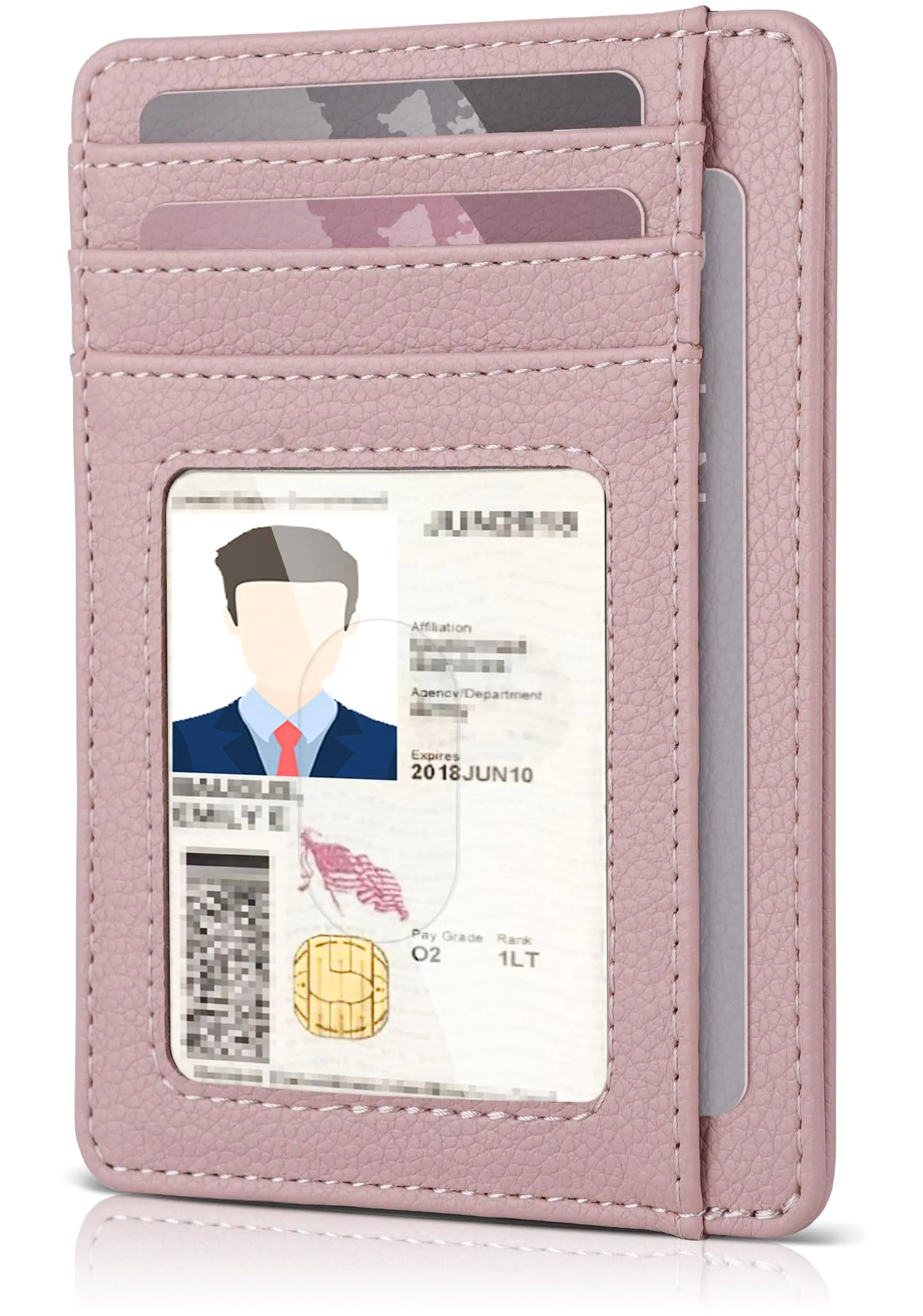 Teskyer Portafoglio Porta Carte Donna Sottile con Protezione RFID, Rosa - immagine 1
