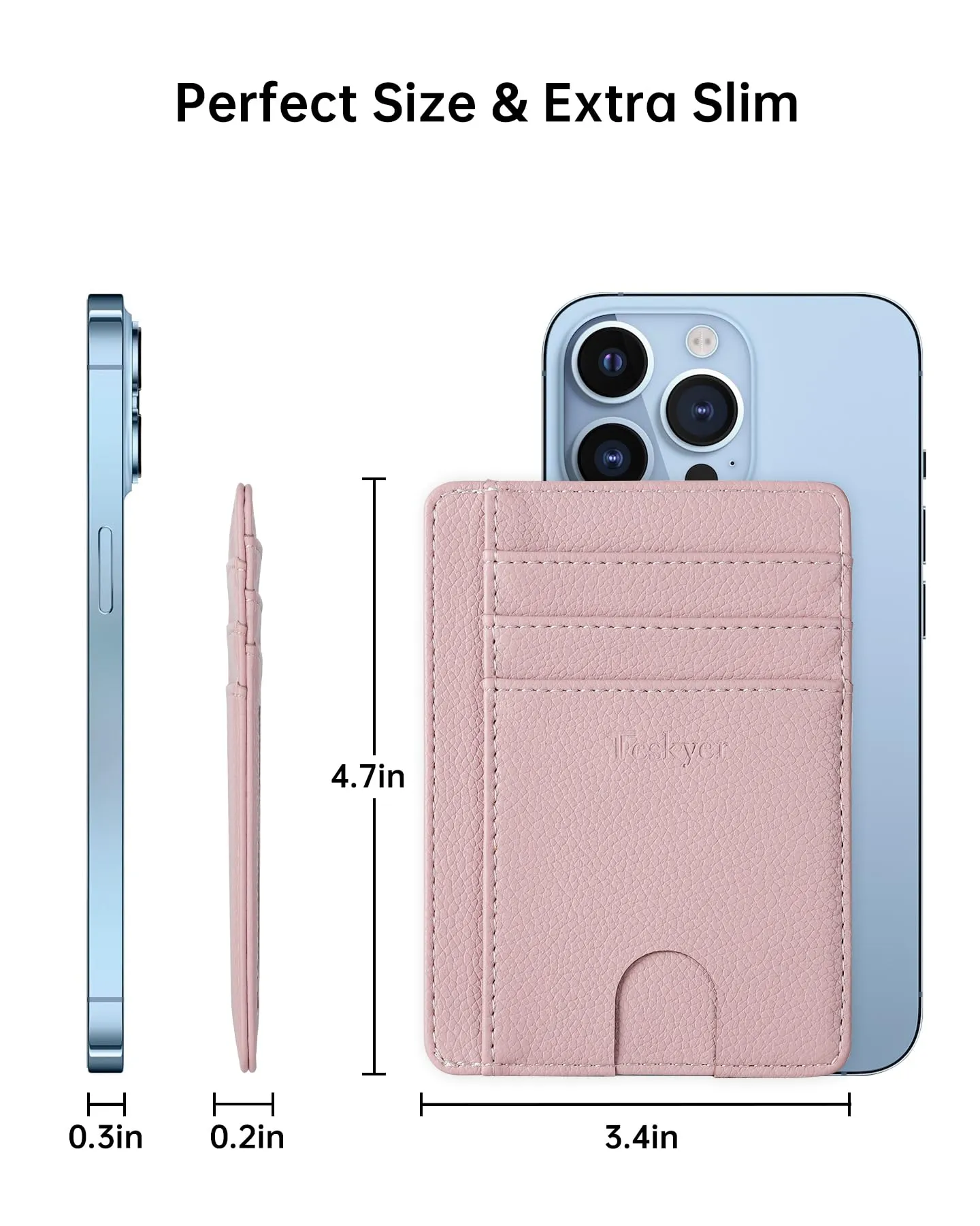 Teskyer Portafoglio Porta Carte Donna Sottile con Protezione RFID, Rosa - immagine 6