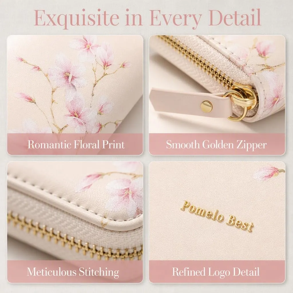 Pomelo Best Portafoglio in Pelle Donna Stampato Magnolia RFID - immagine 2