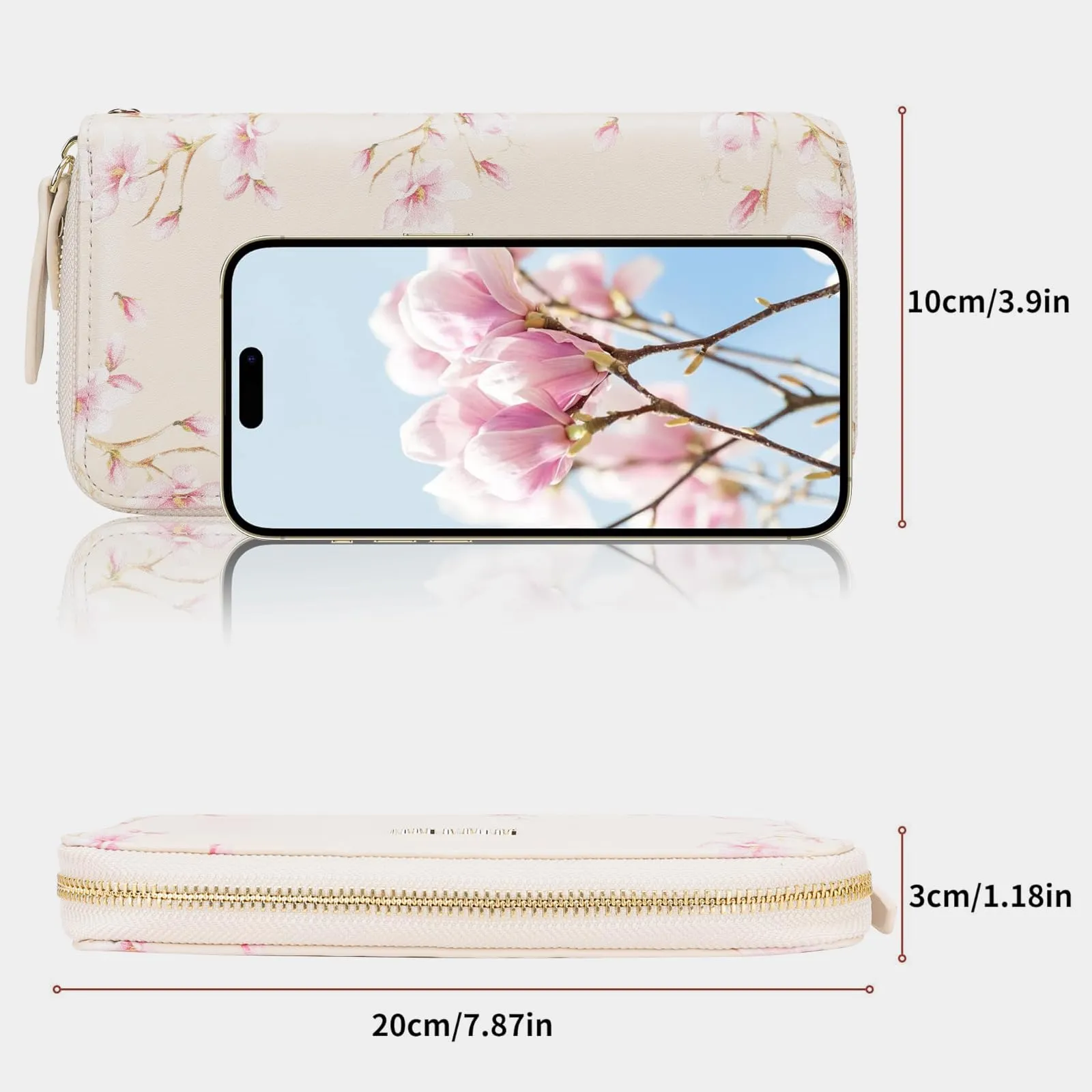 Pomelo Best Portafoglio in Pelle Donna Stampato Magnolia RFID - immagine 3