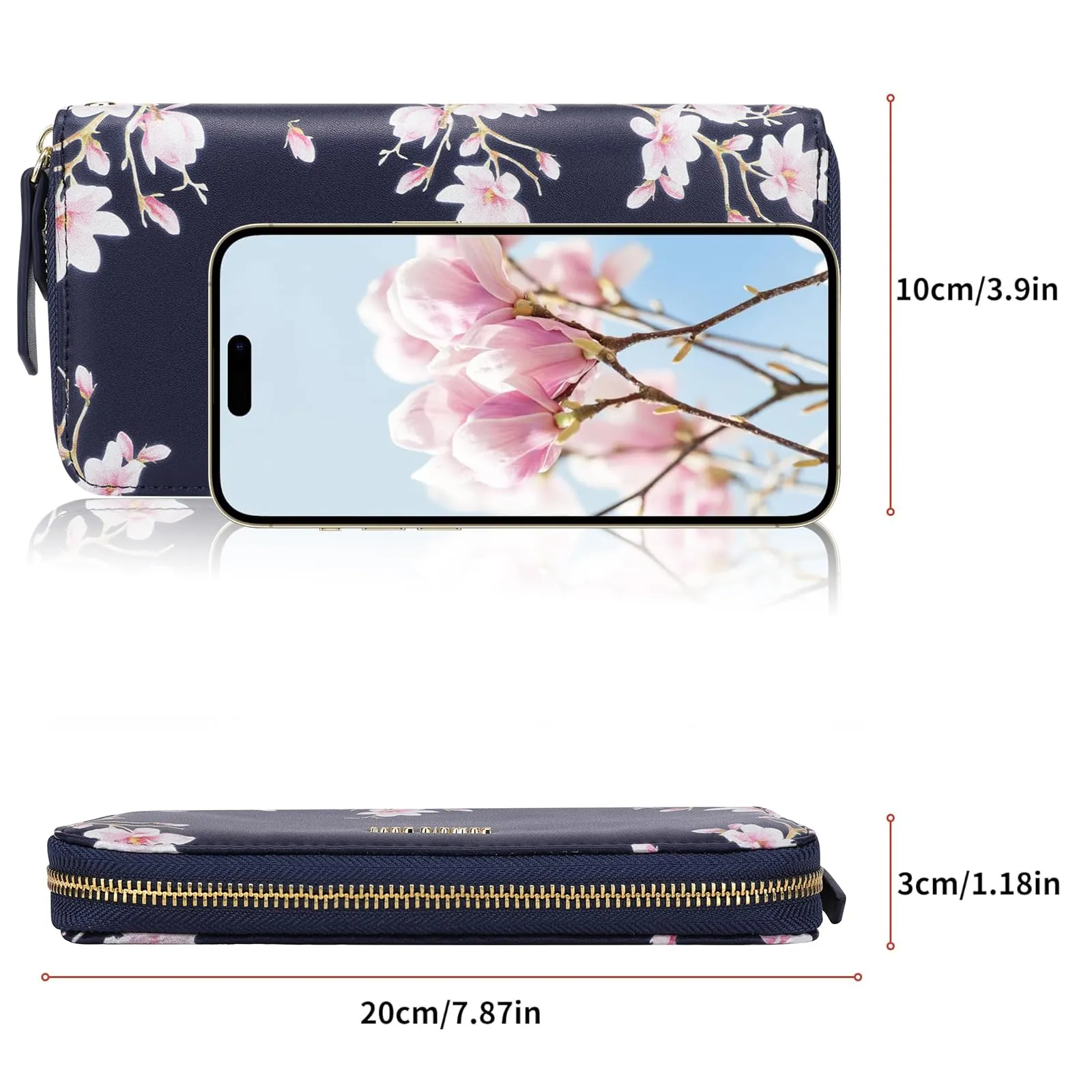 Pomelo Best Portafoglio in Pelle Donna Stampato Magnolia RFID - immagine 4
