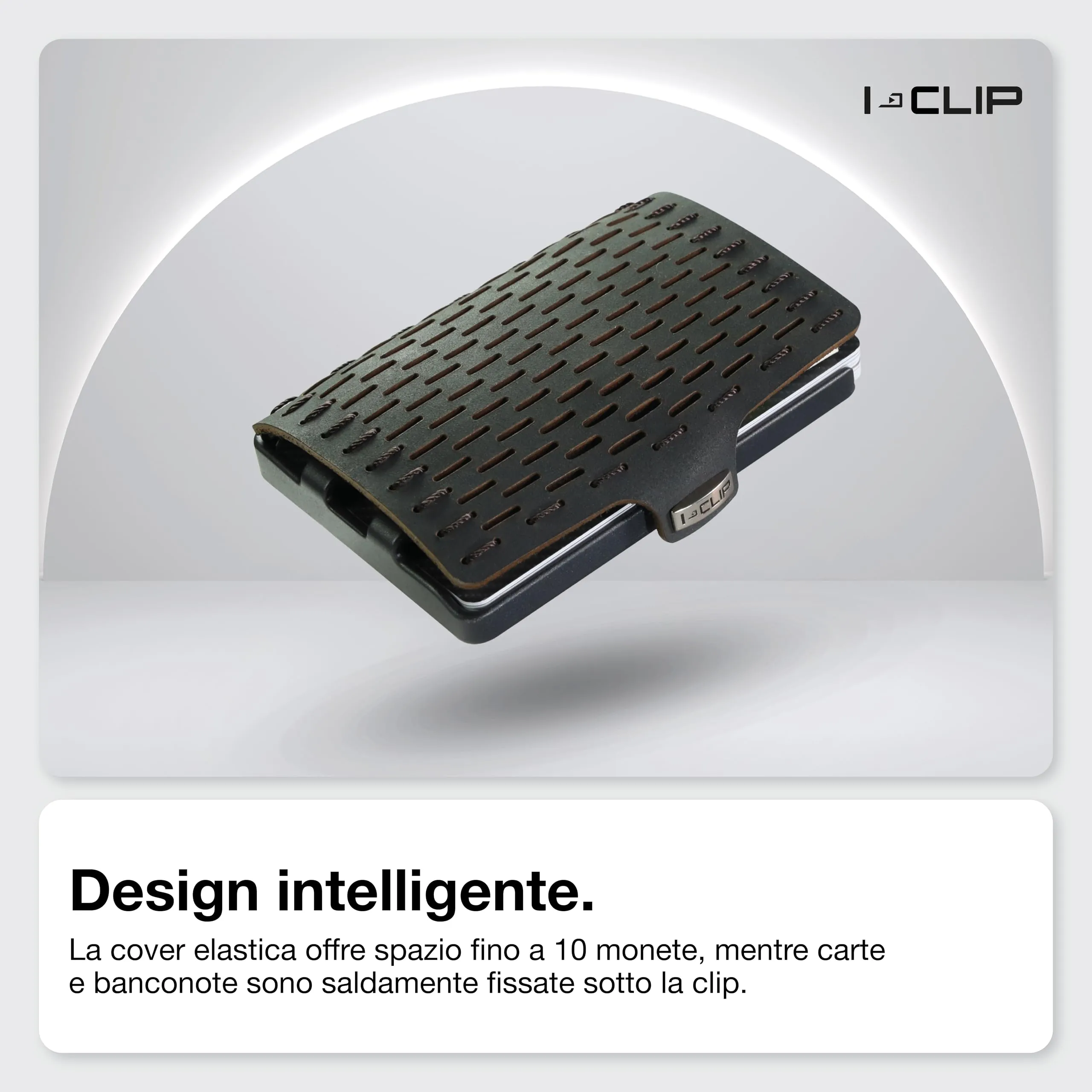 I-CLIP Original Portafoglio Uomo Slim in Pelle con Portamonete e Clip Banconote, Mini Wallet fino a 12 Carte - immagine 2