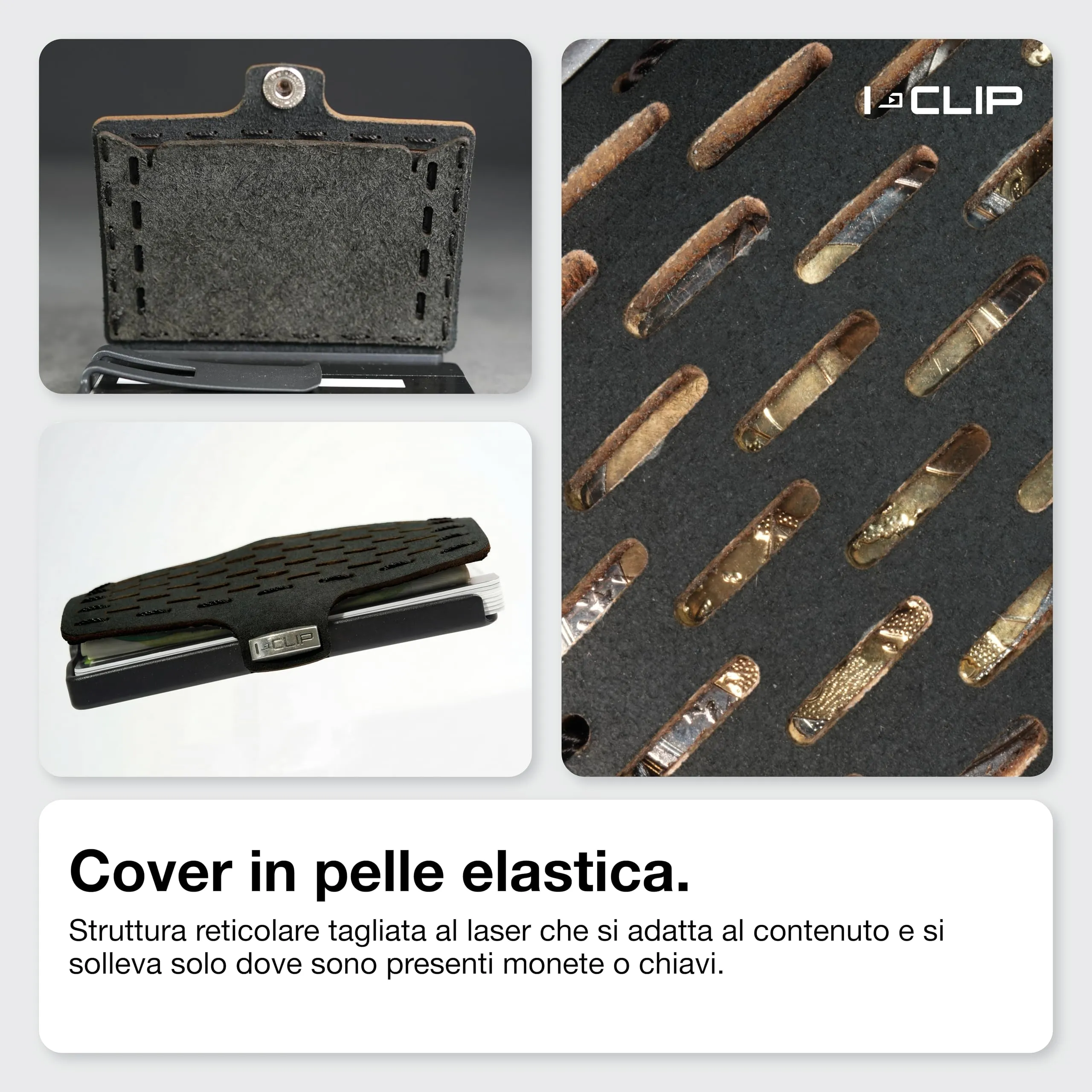 I-CLIP Original Portafoglio Uomo Slim in Pelle con Portamonete e Clip Banconote, Mini Wallet fino a 12 Carte - immagine 4
