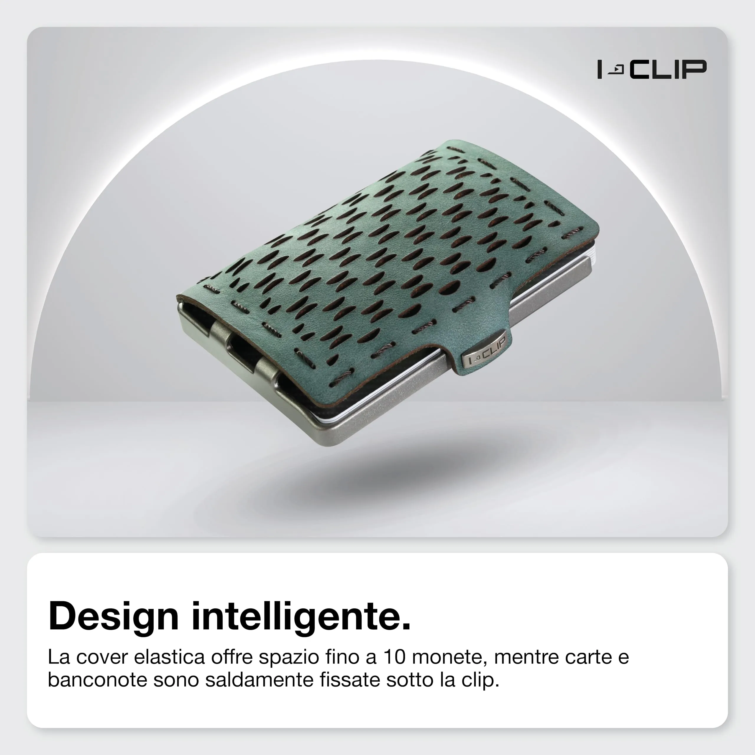 I-CLIP Original Portafoglio Uomo Slim in Pelle con Portamonete e Clip per Banconote, Mini Wallet fino a 12 Carte - immagine 2