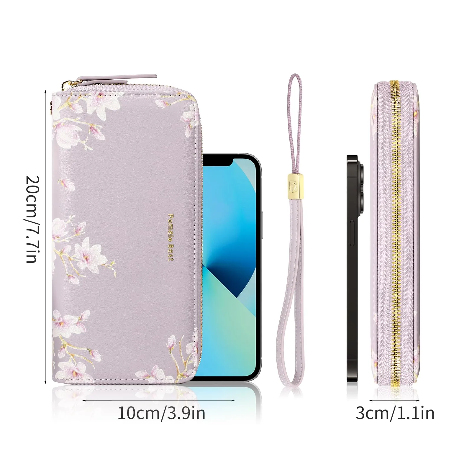 Pomelo Best Portafoglio in Pelle Donna Stampato Magnolia RFID - immagine 6