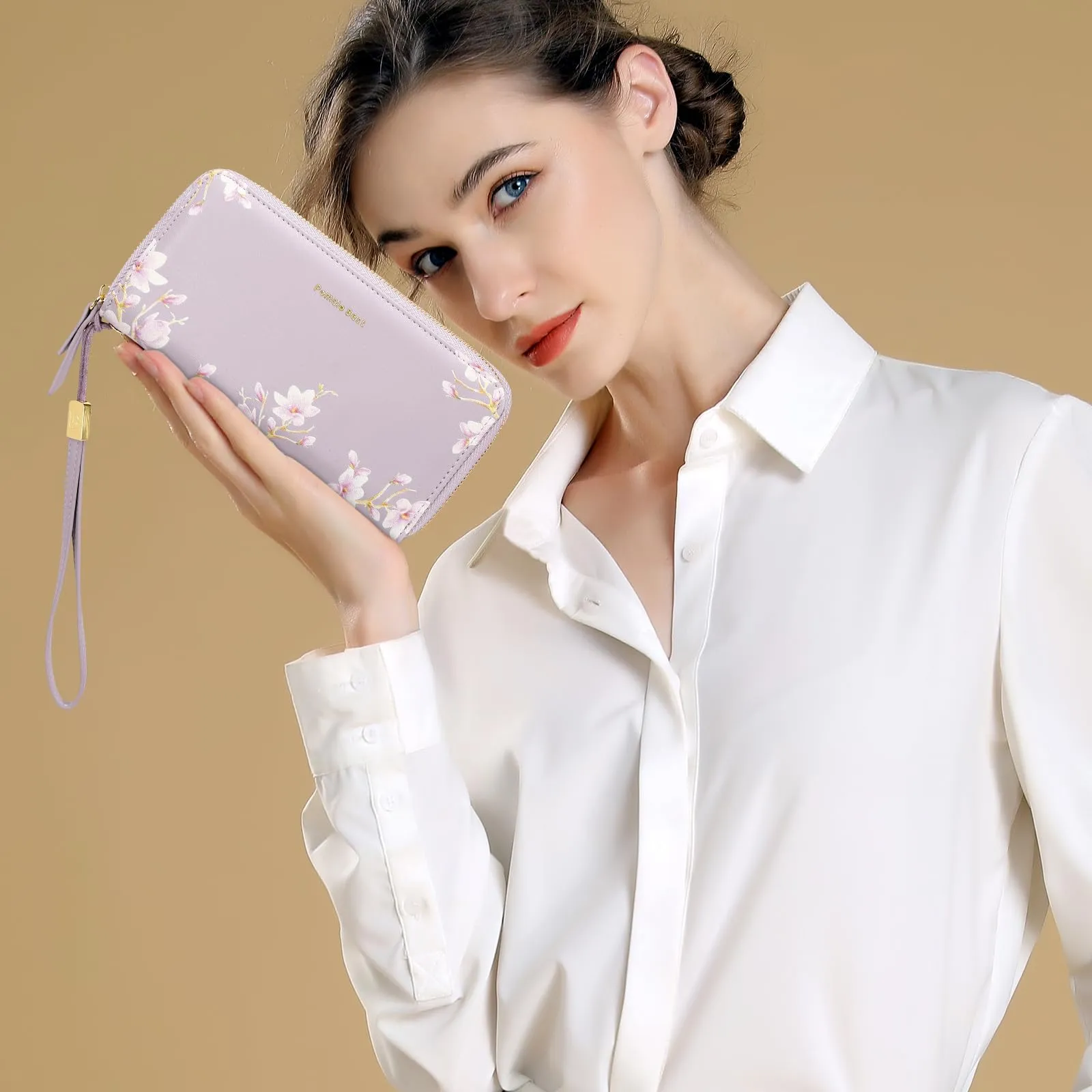 Pomelo Best Portafoglio in Pelle Donna Stampato Magnolia RFID - immagine 7