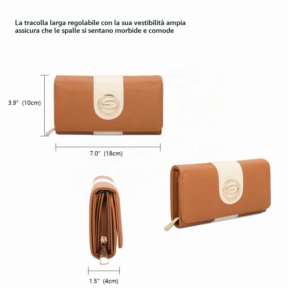 ELIOX Portafoglio Donna in Pelle PU Cuoio - immagine 2