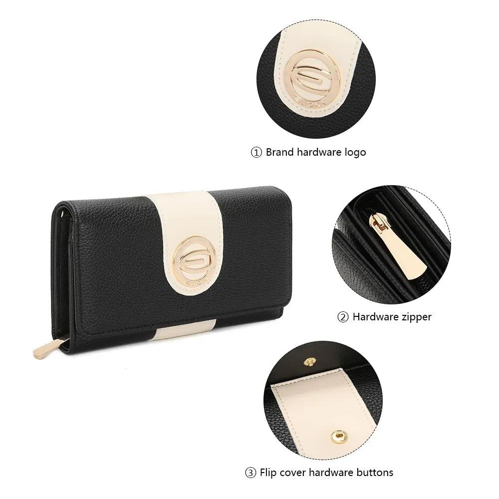ELIOX Portafoglio Donna in Pelle PU Nero - immagine 5