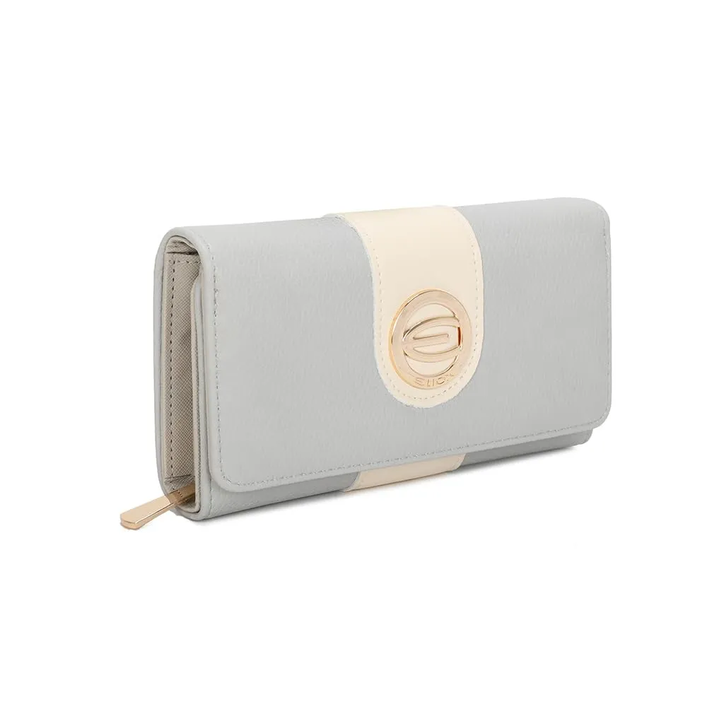 ELIOX Portafoglio Donna Grande in Pelle PU Grigio - immagine 3