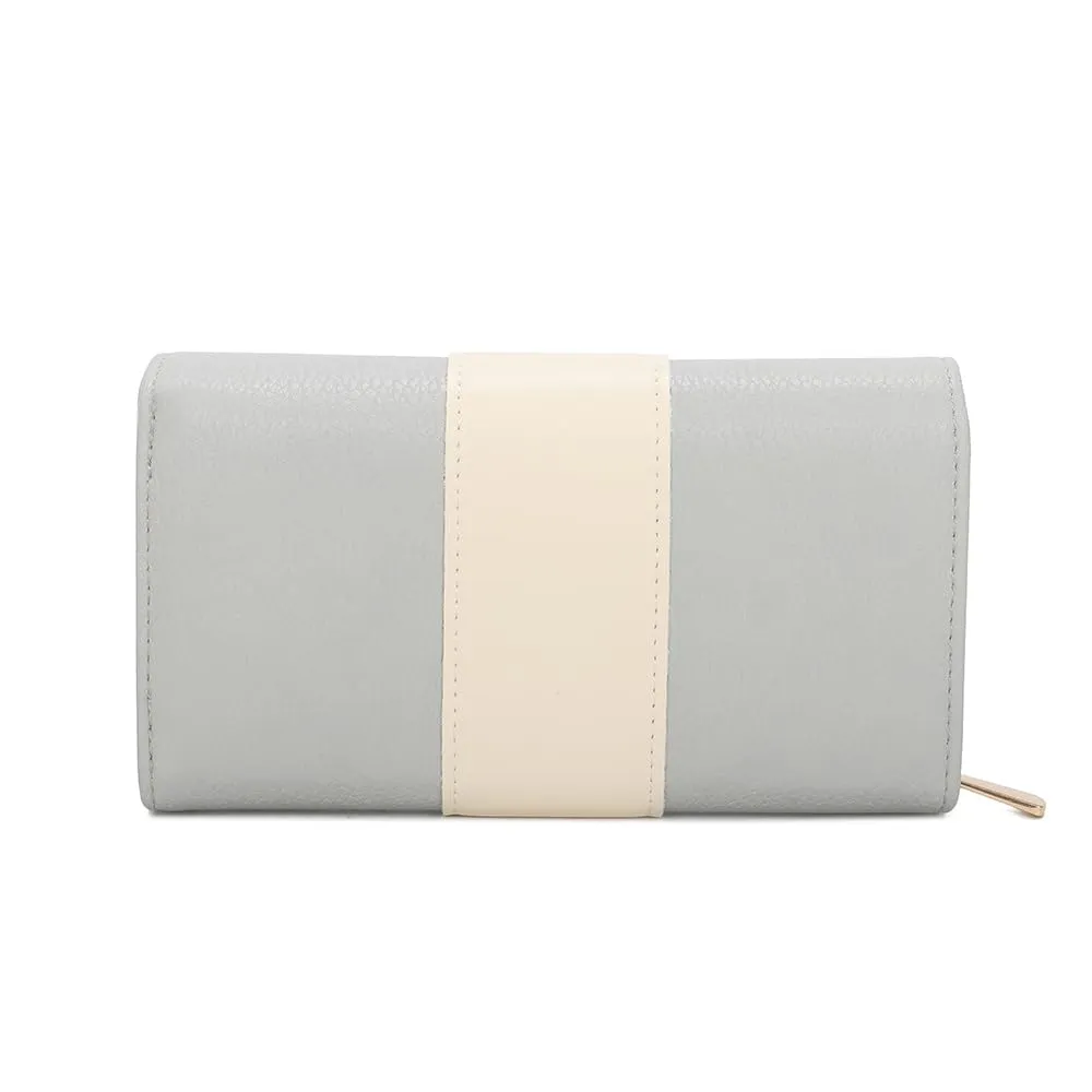 ELIOX Portafoglio Donna Grande in Pelle PU Grigio - immagine 6