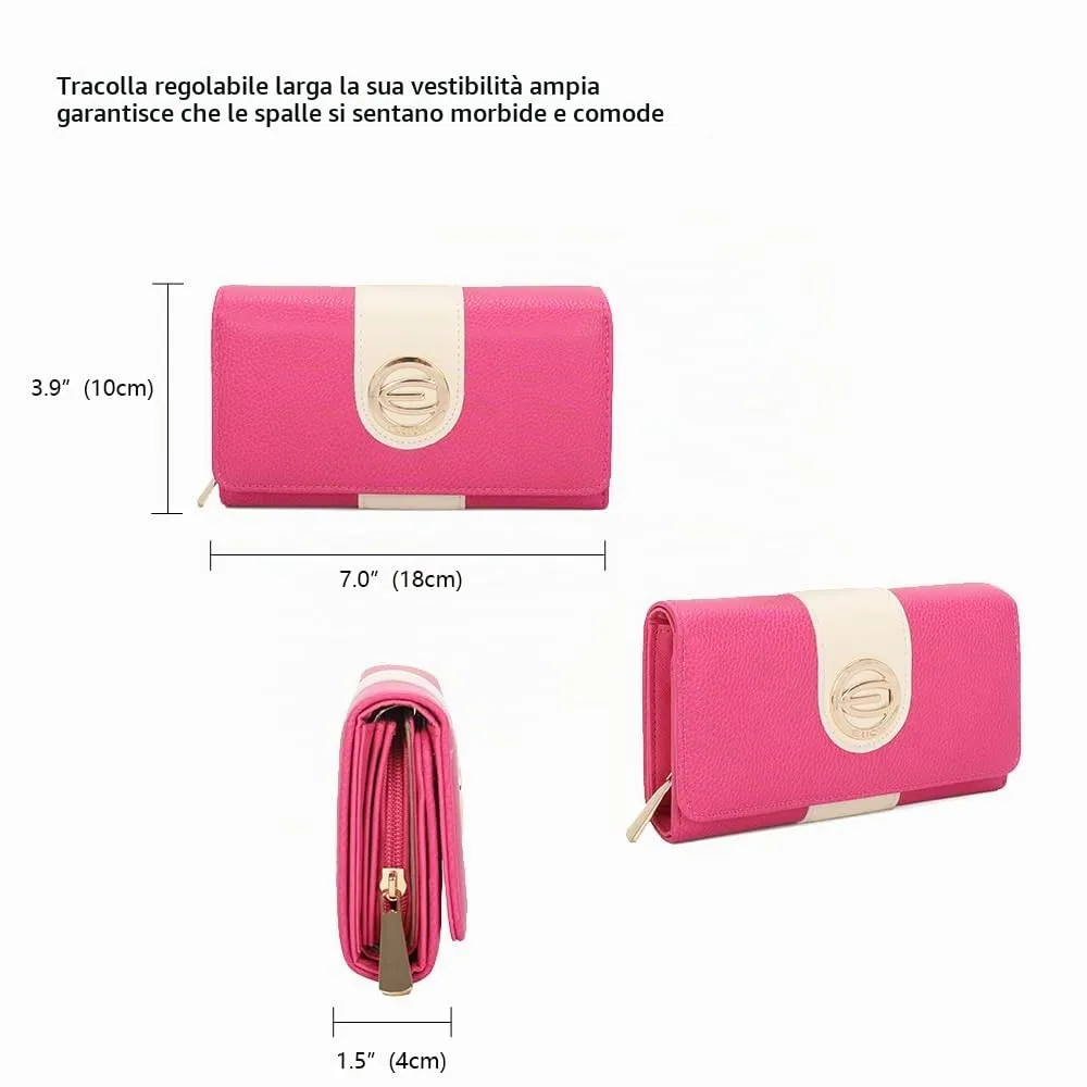 ELIOX Portafoglio Donna in Pelle PU (Fucsia) - immagine 2