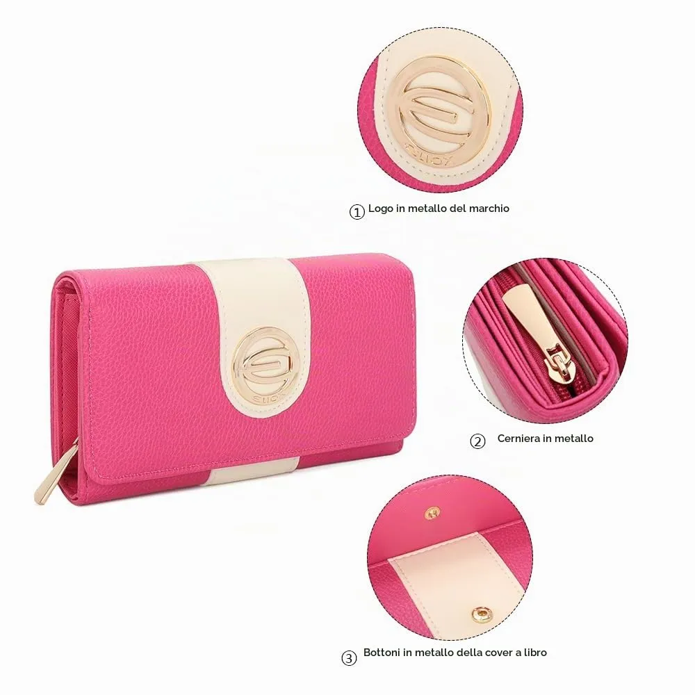 ELIOX Portafoglio Donna in Pelle PU (Fucsia) - immagine 5