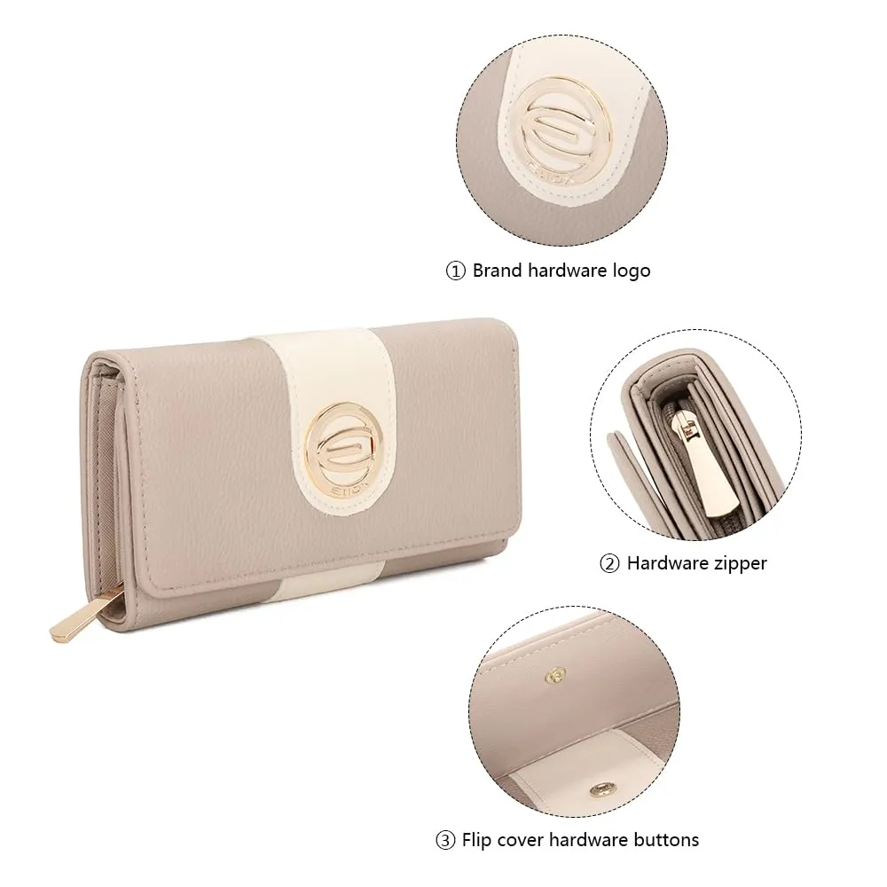 ELIOX Portafoglio Donna in Pelle PU, Taupe - immagine 5