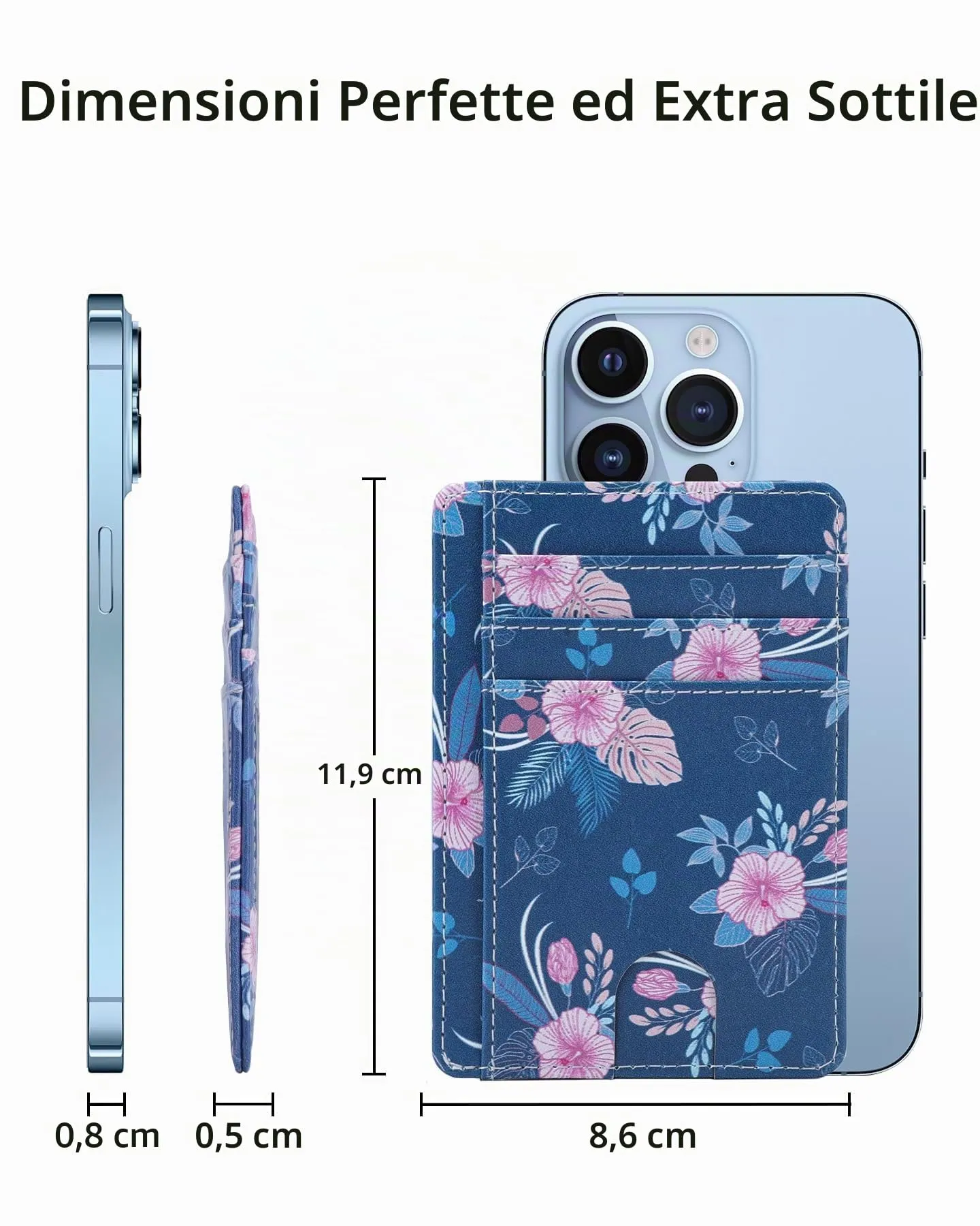 Teskyer Portafoglio Donna Piccolo e Sottile con Protezione RFID, Design Minimalista Fiore di Ciliegio - immagine 6