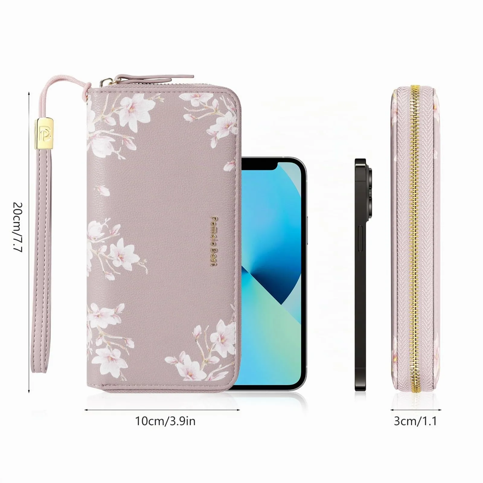 Pomelo Best Portafoglio in Pelle Donna Stampato Magnolia RFID - immagine 3