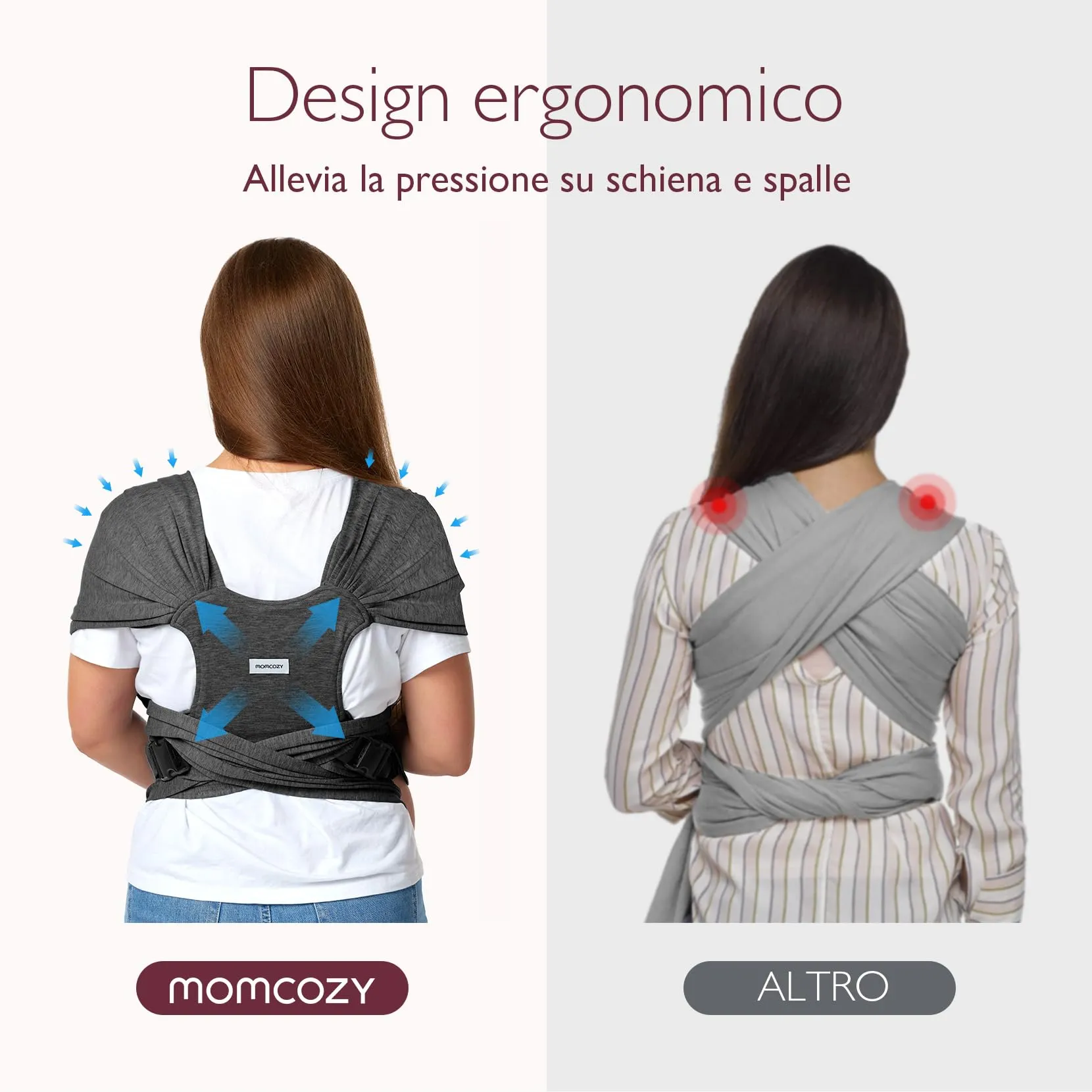 Momcozy Fascia Neonato con Fibbia, Marsupio Regolabile in Rete Traspirante Air-Mesh, 3,6–15 kg, Nero/Grigio - immagine 5