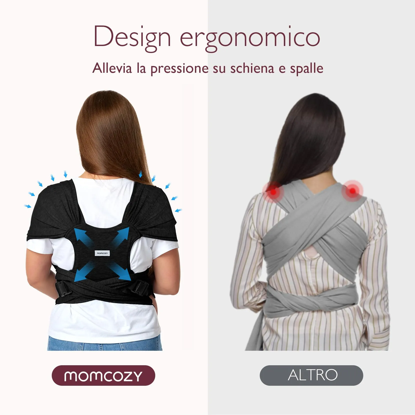 Momcozy Fascia Portabebè con Fibbia in Rete Traspirante Air-Mesh, 3,6–15 kg, Nero Scuro - immagine 5