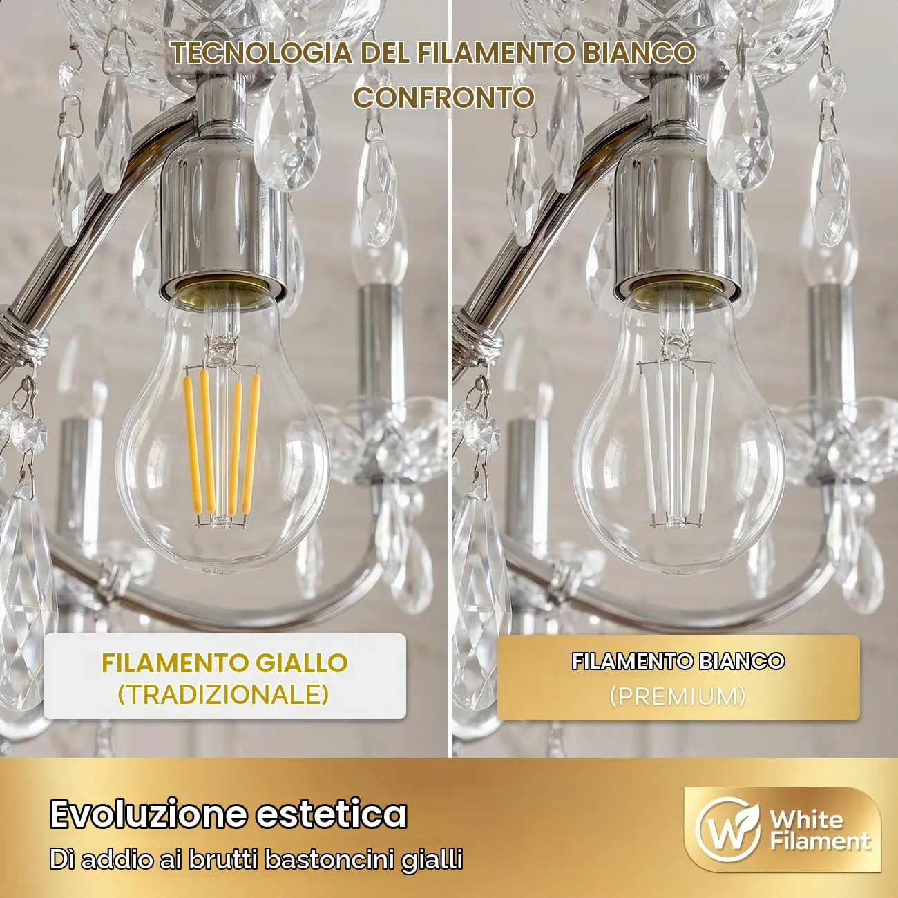 LVWIT Lampadine Filamento LED E27, Filamento Bianco, 4W (40W), 470LM, Luce Bianca Calda 2700K, Forma A60 Stile Vintage, Non Dimmerabile, CRI≥80, Confezione da 6 - immagine 2