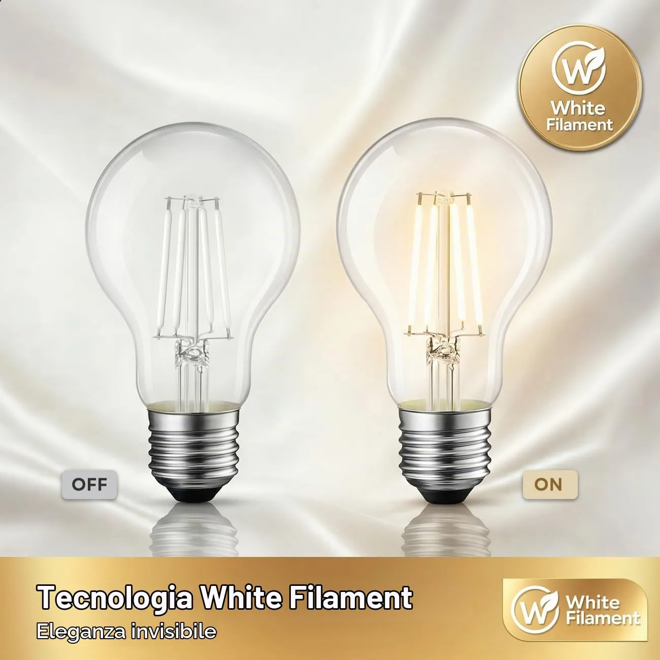 LVWIT Lampadine Filamento LED E27, 7W (60W), 806LM, 2700K, Forma A60 Vintage, Confezione da 6 - immagine 4