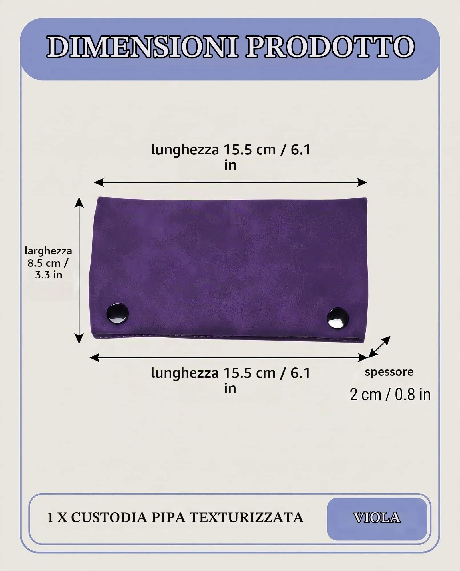 DLPRK Porta Tabacco in Pelle con Chiusura Magnetica, Pieghevole (Viola) - immagine 6