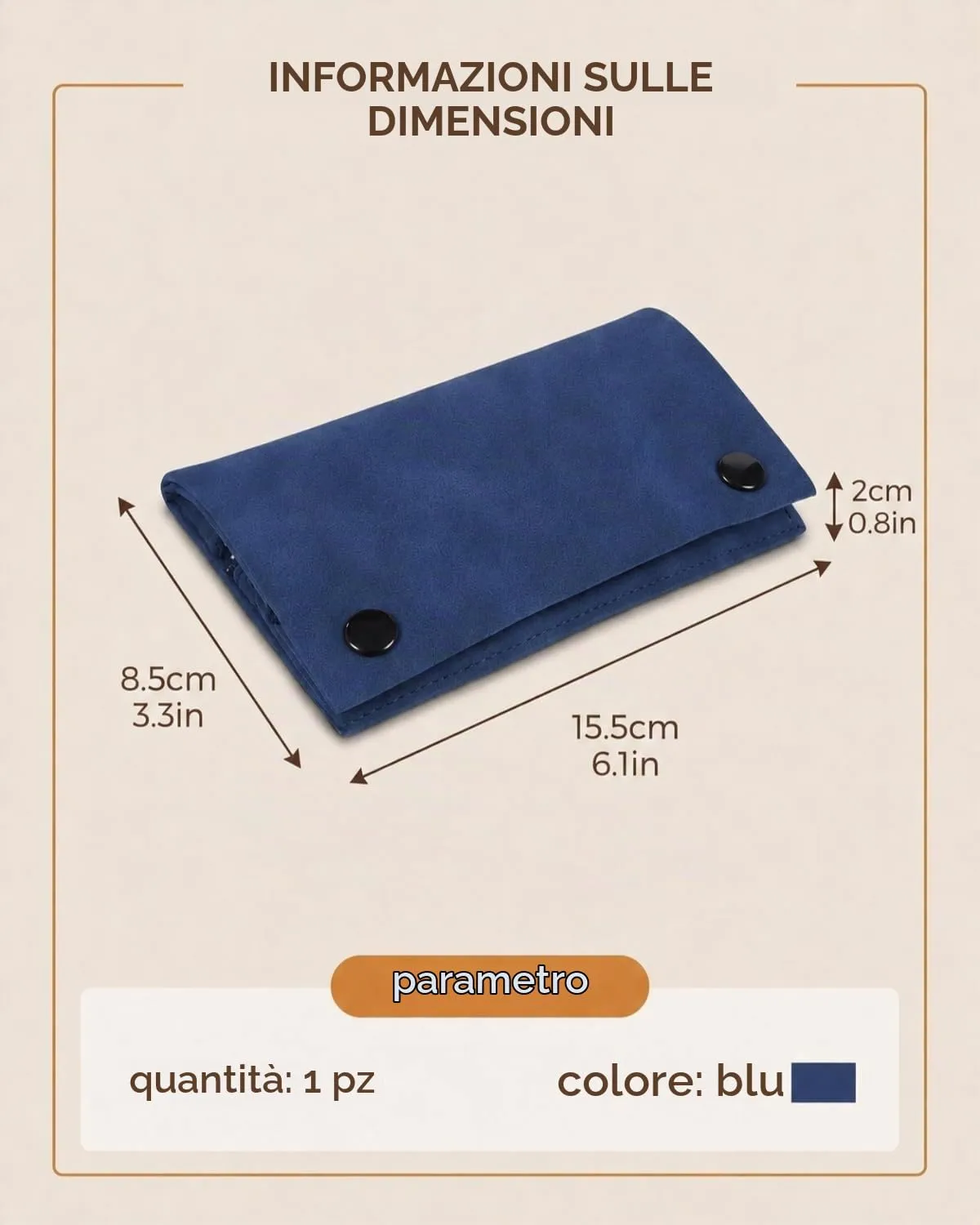 DLPRK Porta Tabacco in Pelle con Chiusura Magnetica, Blu scuro - immagine 6