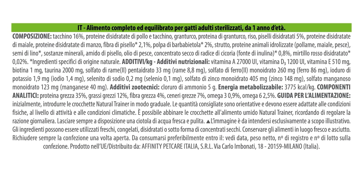 Trainer Natural Cat Sterilised Adult con Carni Bianche e Fibra di Pisello 3 kg - immagine 5
