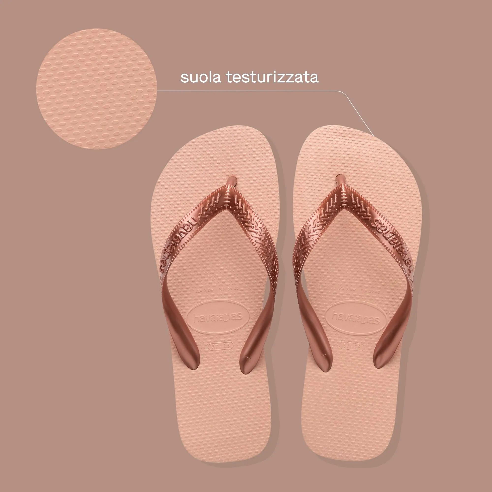 Havaianas Top Tiras Infradito Donna Rose Gold - immagine 3