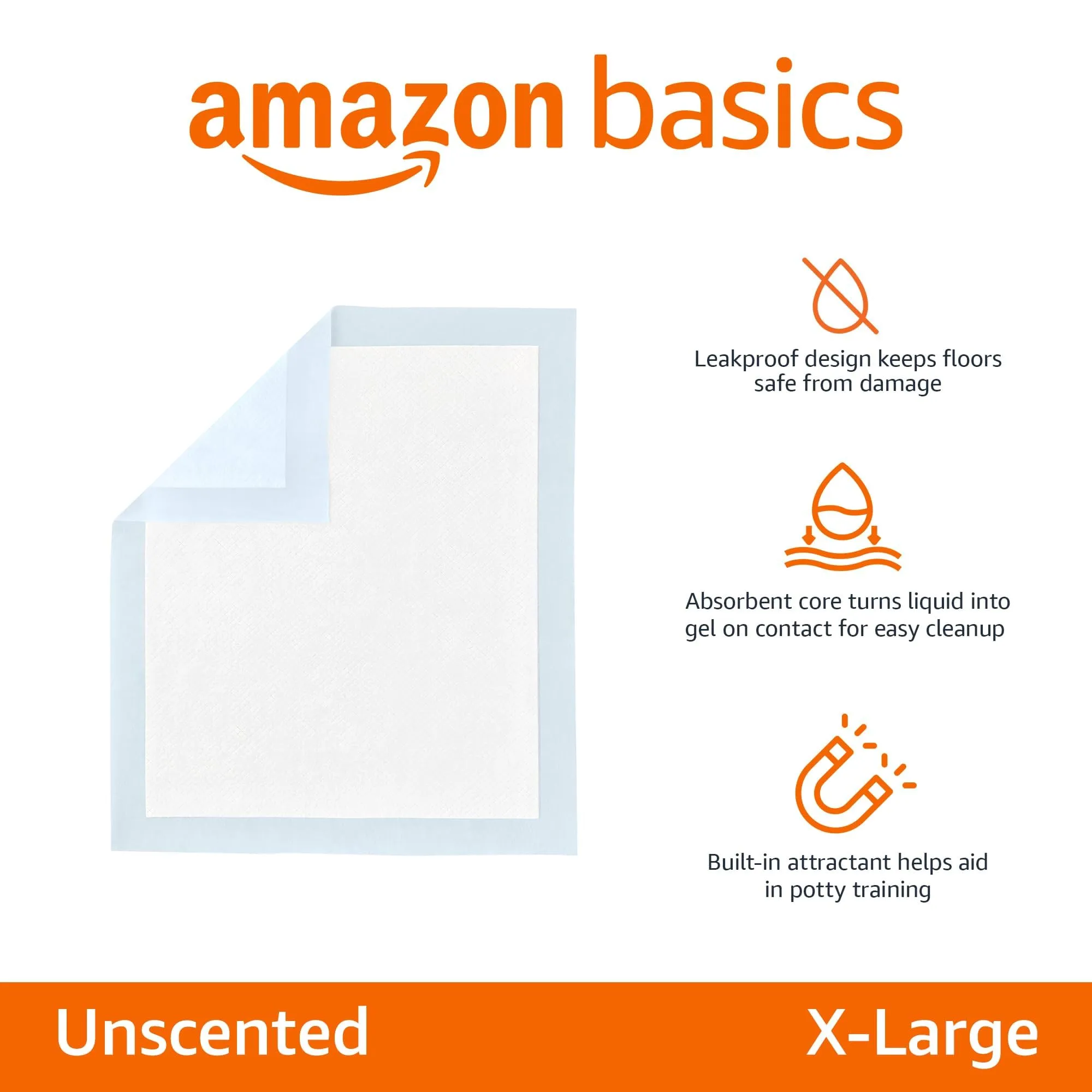 Amazon Basics Tappetini per l'addestramento di cani e cuccioli, 5 strati, dimensione XL, confezione da 40, Celeste - immagine 2