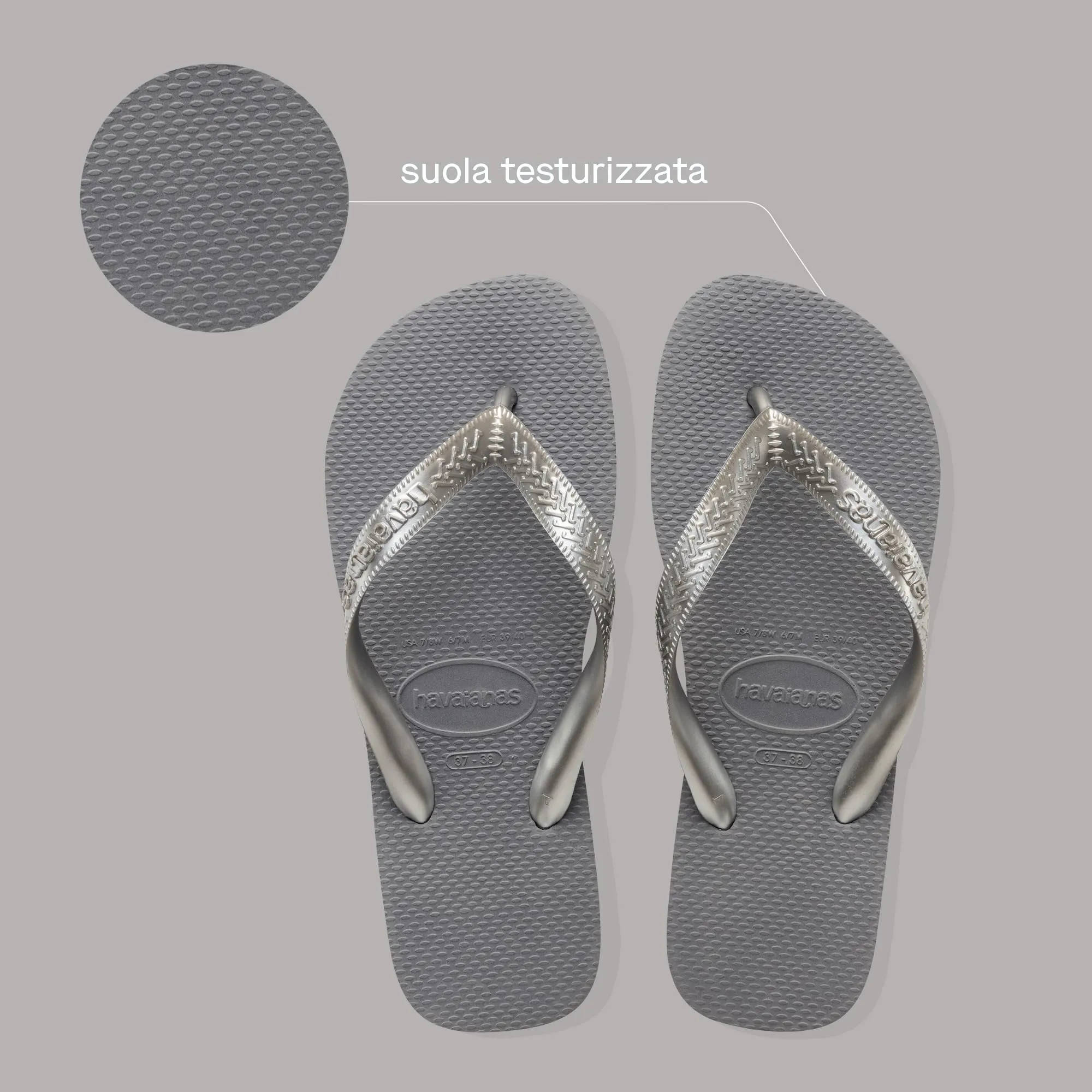 Havaianas Top Tiras Infradito Donna Steel Grey - immagine 3